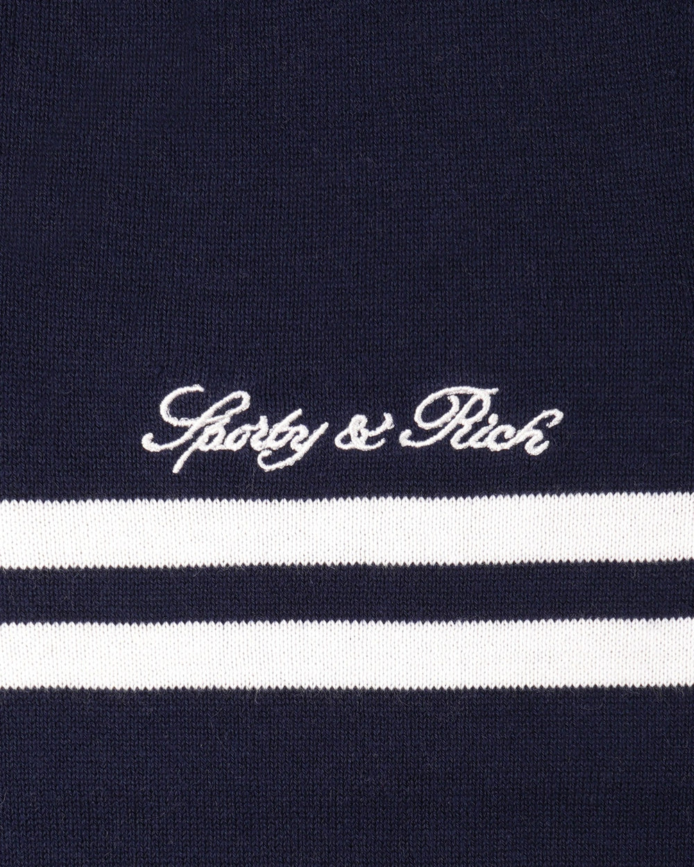 Signature Logo Knitted Vest - Navy/White Sporty & Rich Discount