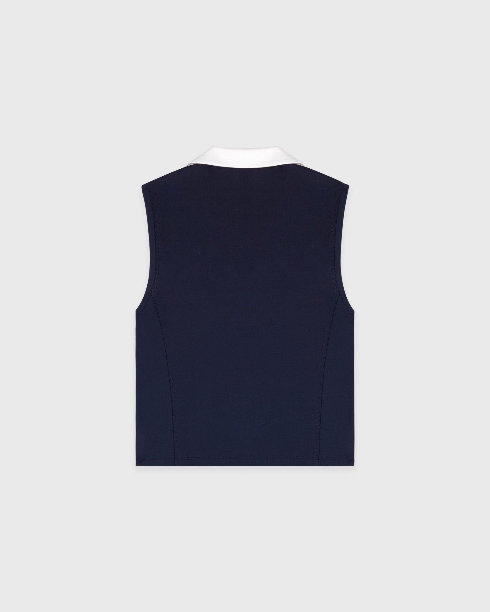 Signature Logo Sports Polo Vest - Navy/White Sporty & Rich Outlet