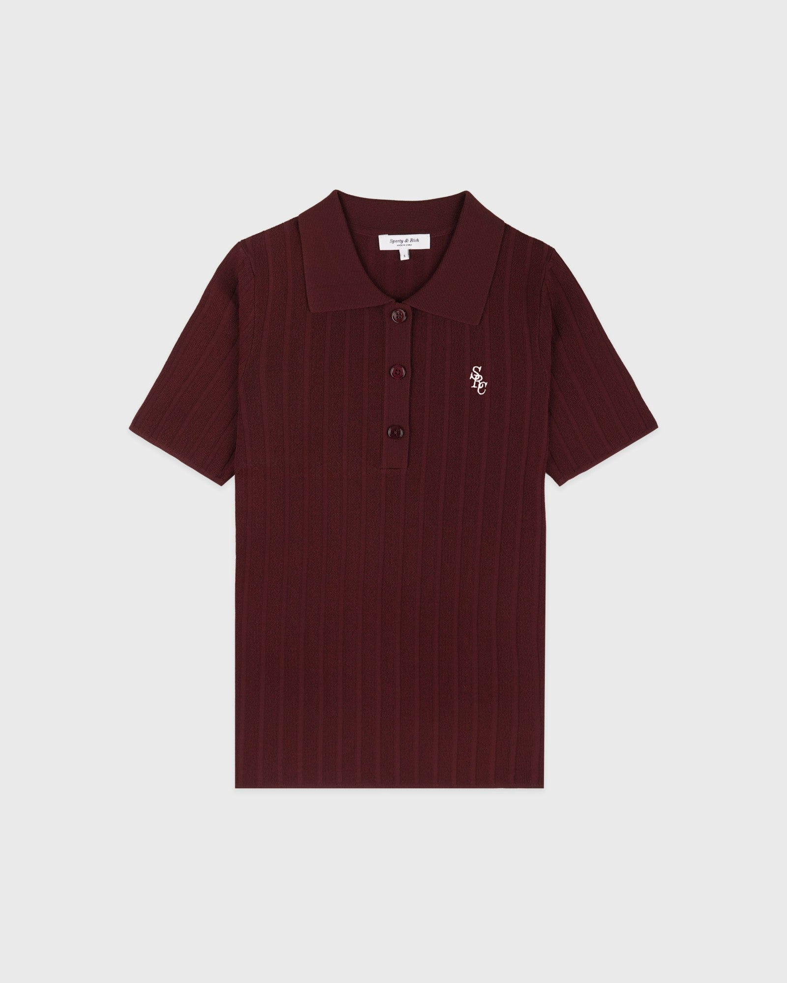 SRC Ribbed Polo - Bordeaux Sporty & Rich Online