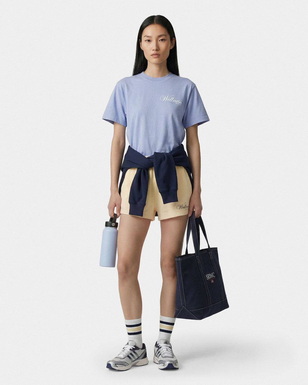 Avenue T-Shirt - Periwinkle/White Sporty & Rich Discount
