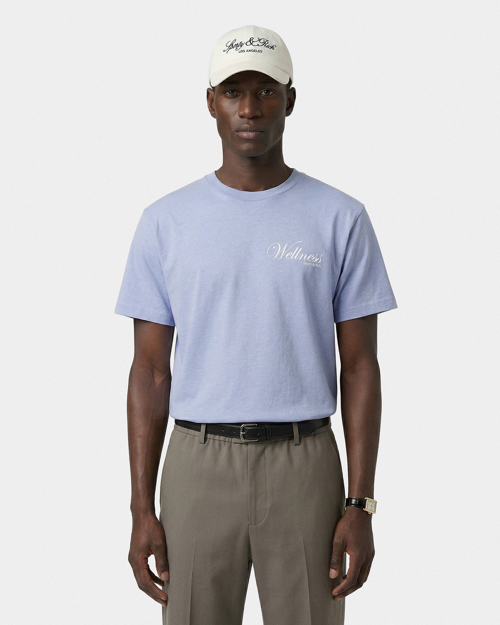 Avenue T-Shirt - Periwinkle/White Sporty & Rich Discount