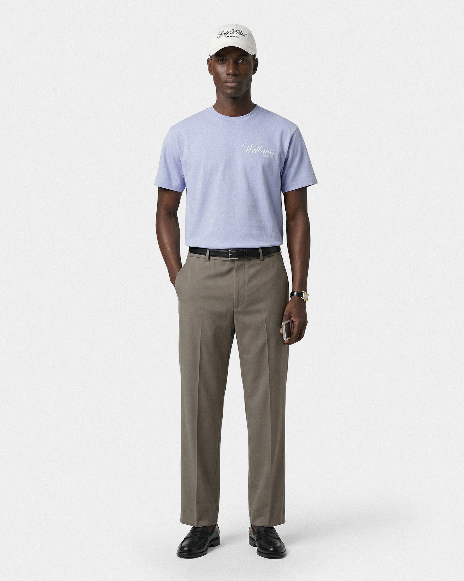 Avenue T-Shirt - Periwinkle/White Sporty & Rich Discount