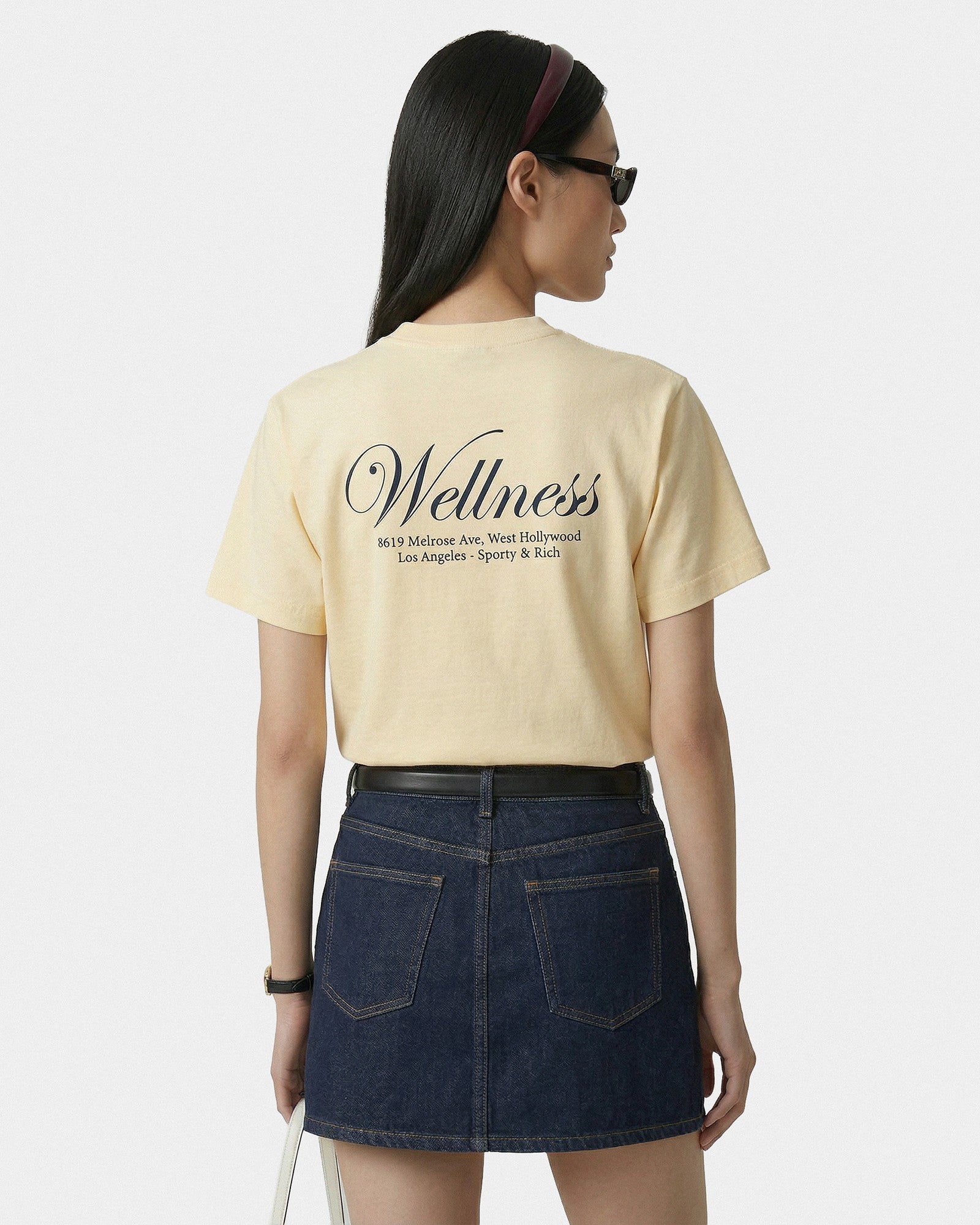 Avenue T-Shirt - Almond/Navy Sporty & Rich For Sale
