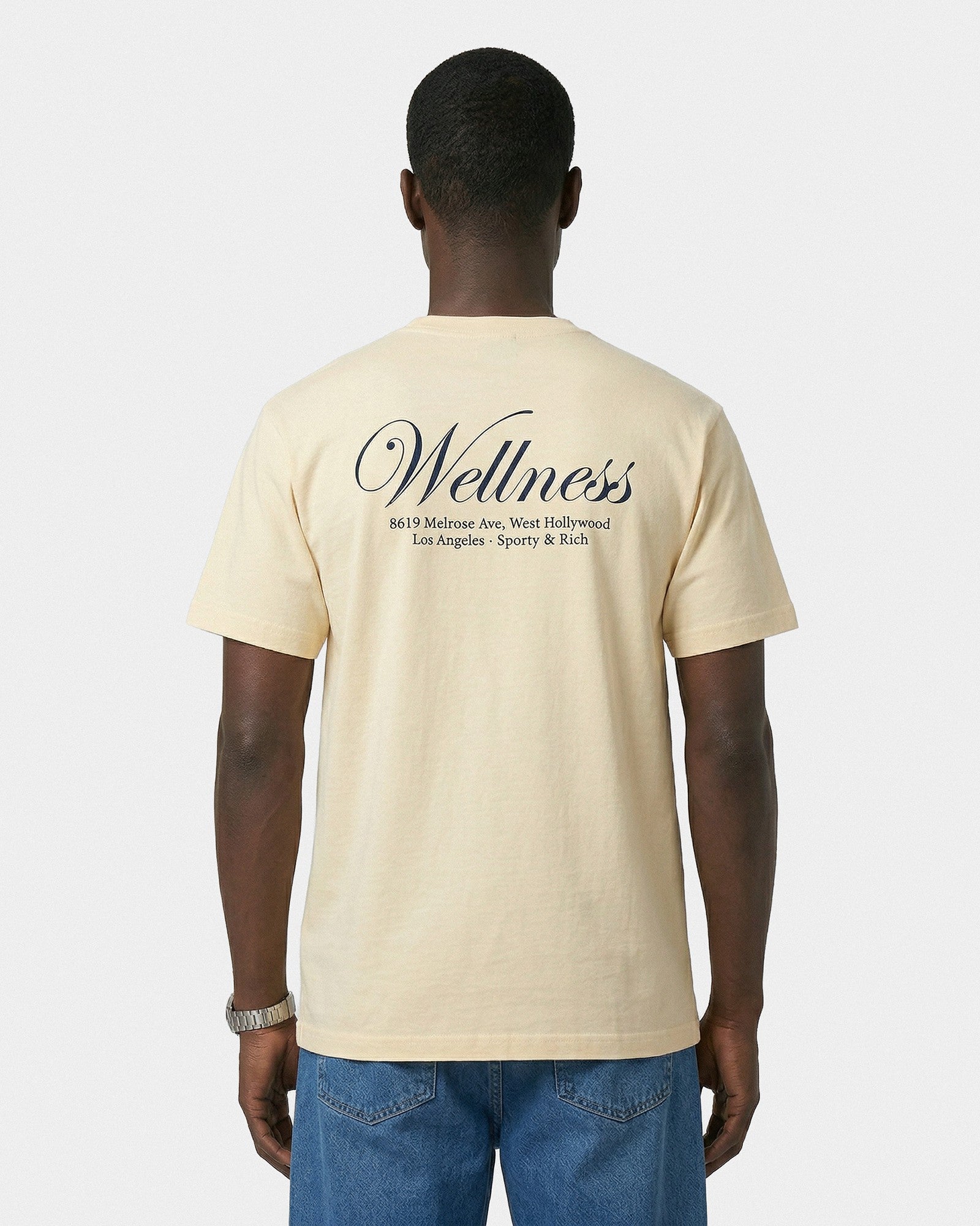 Avenue T-Shirt - Almond/Navy Sporty & Rich For Sale