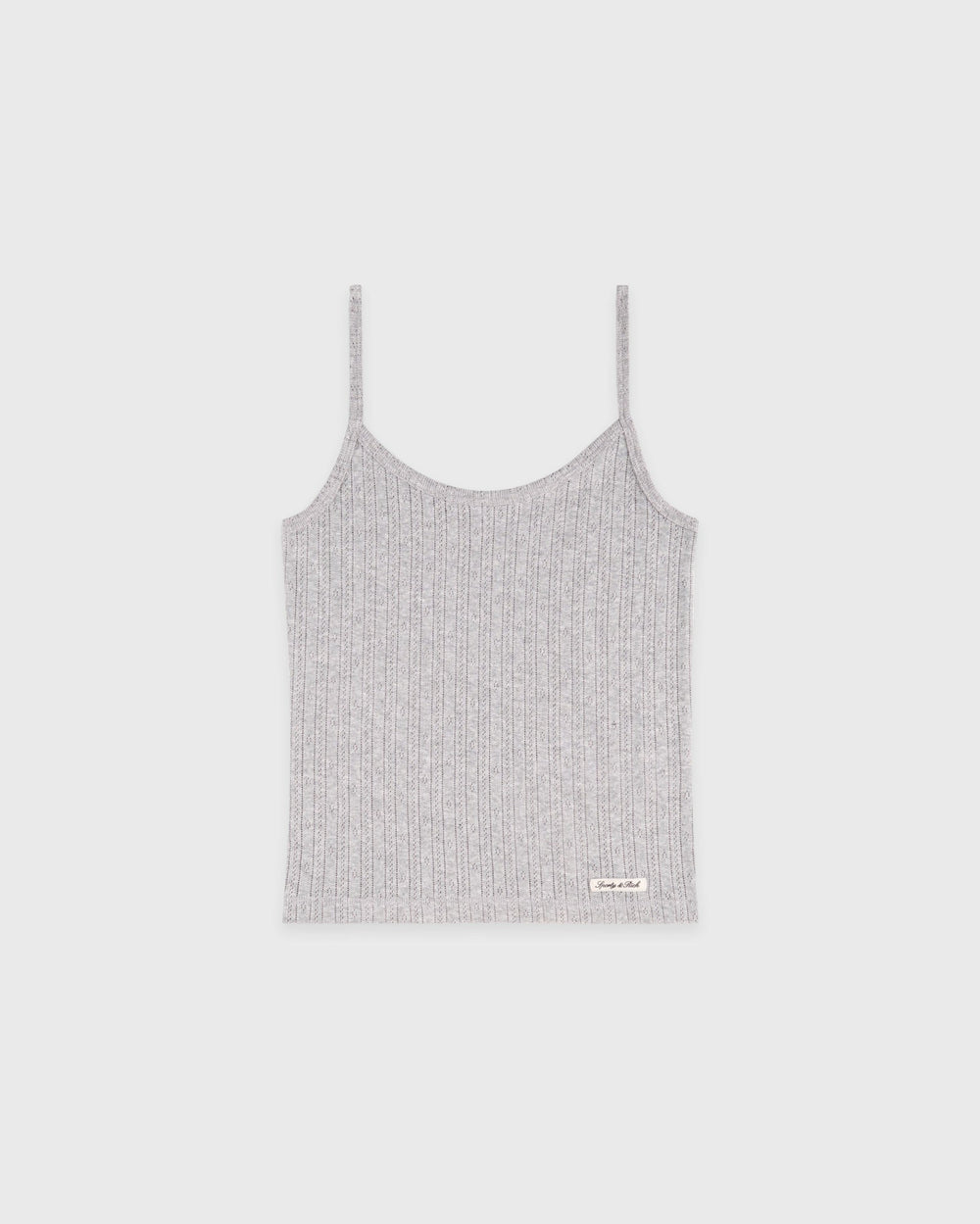 Signature Logo Pointelle Tank - Heather Gray Sporty & Rich Outlet