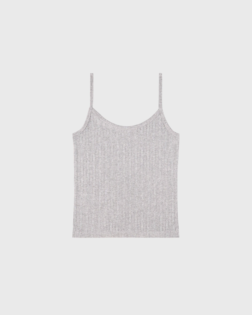 Signature Logo Pointelle Tank - Heather Gray Sporty & Rich Outlet