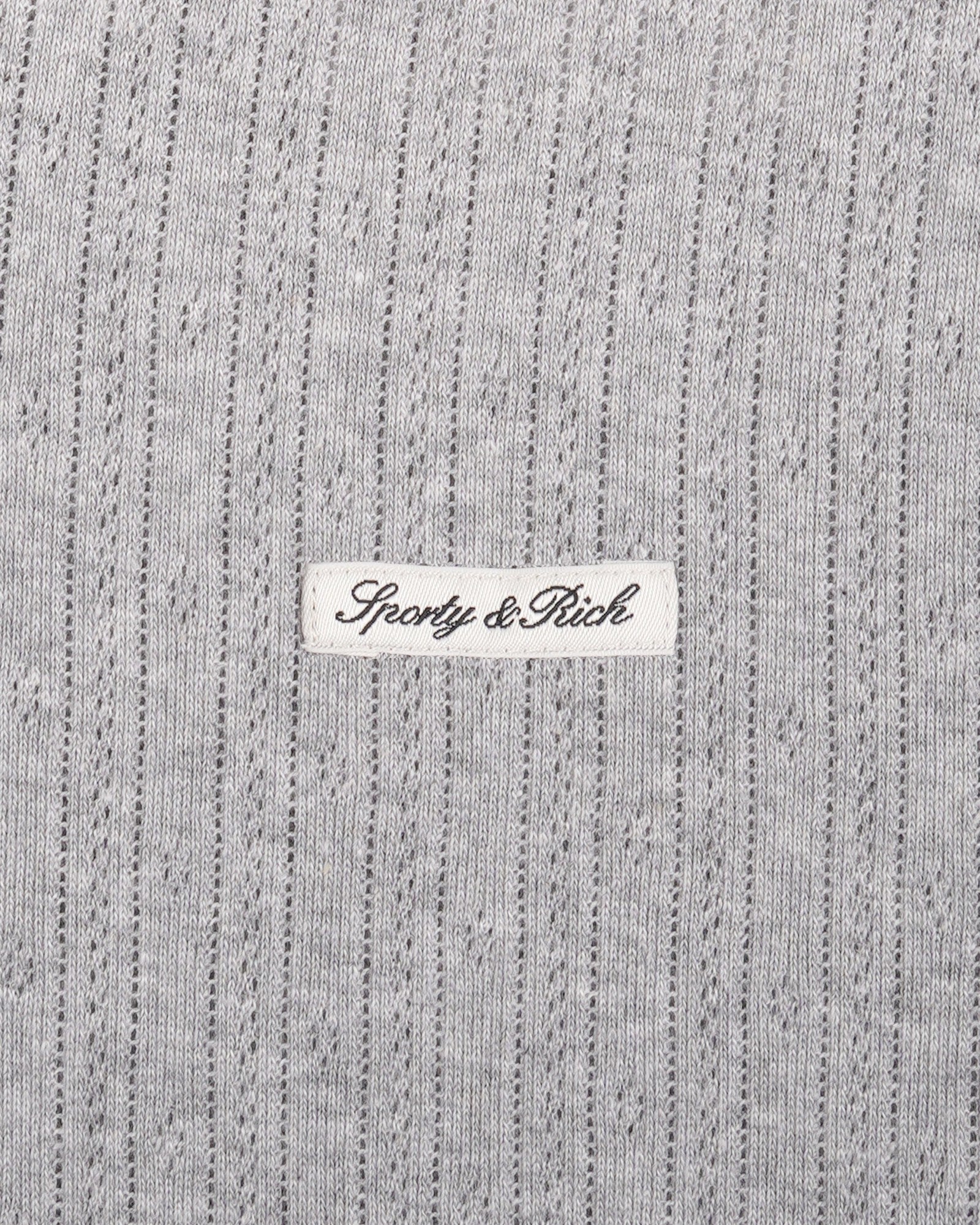 Signature Logo Pointelle Tank - Heather Gray Sporty & Rich Outlet