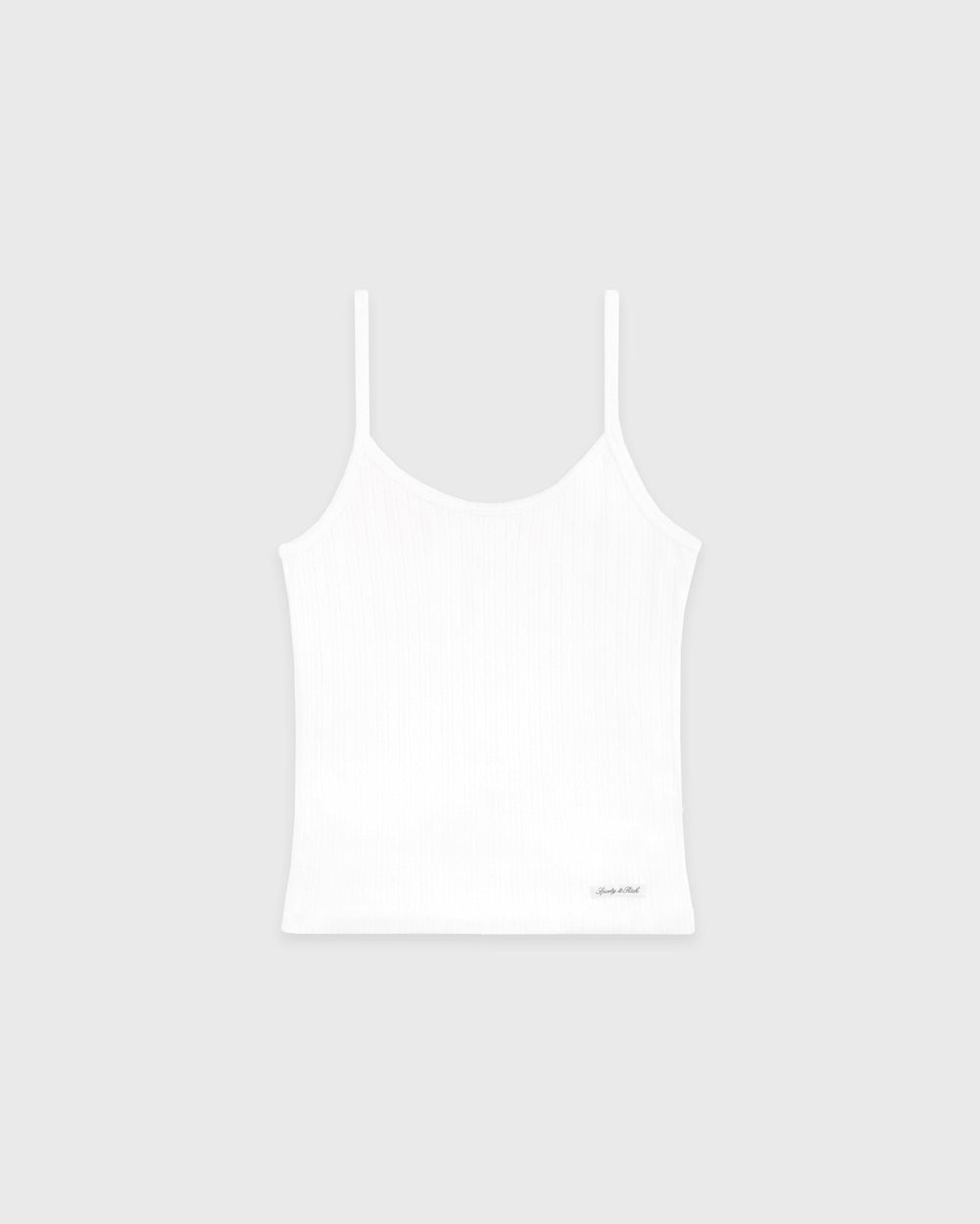 Signature Logo Pointelle Tank - White Sporty & Rich US