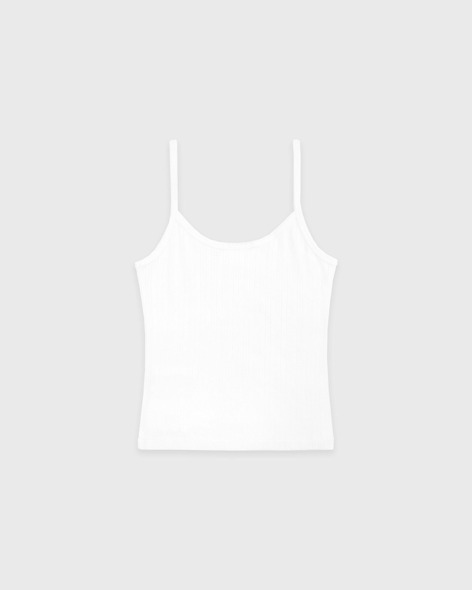 Signature Logo Pointelle Tank - White Sporty & Rich US