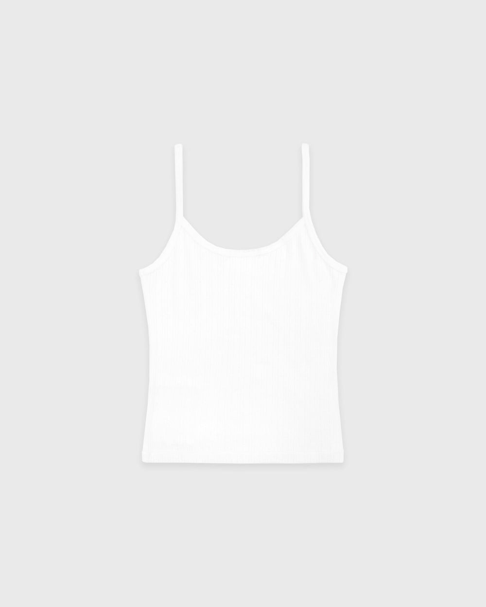 Signature Logo Pointelle Tank - White Sporty & Rich US