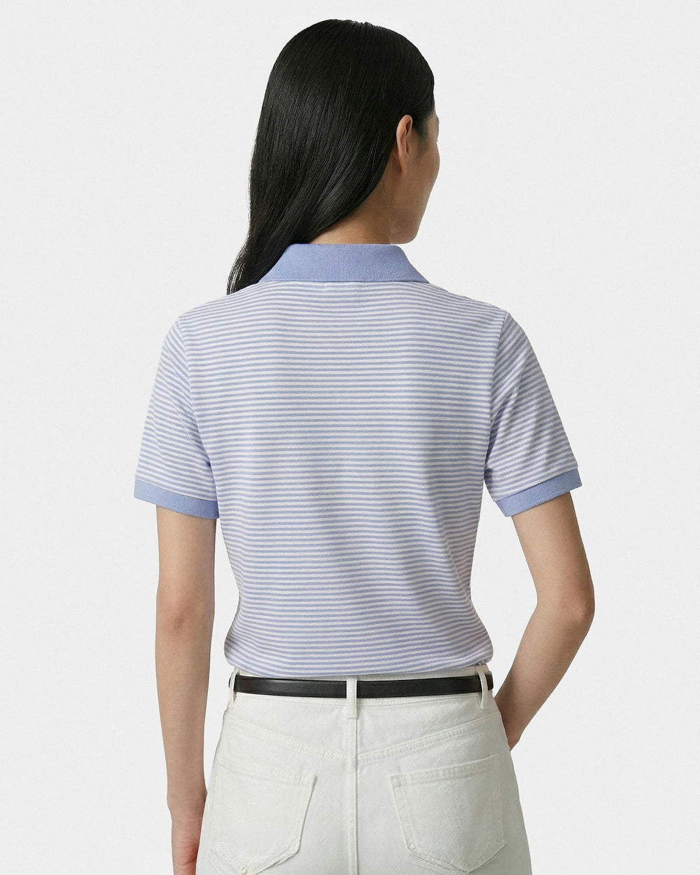 NY Crest Prep Polo - Periwinkle Stripe Sporty & Rich Sale