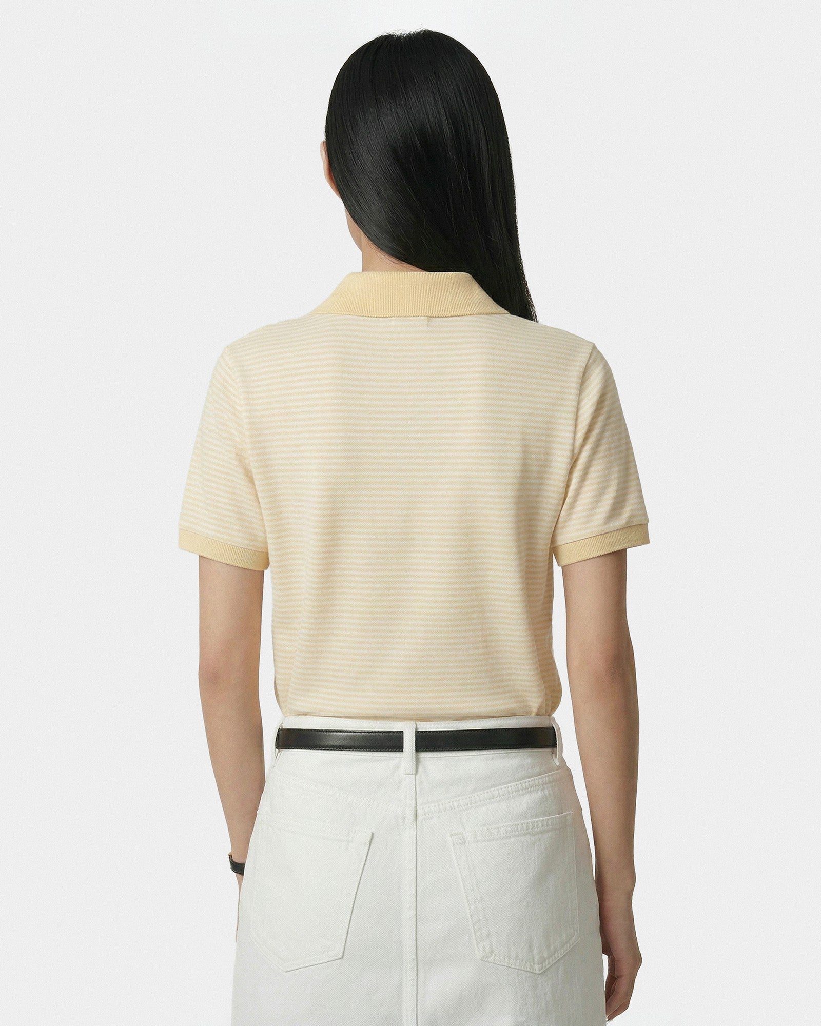 NY Crest Prep Polo - Almond Striped Sporty & Rich Discount