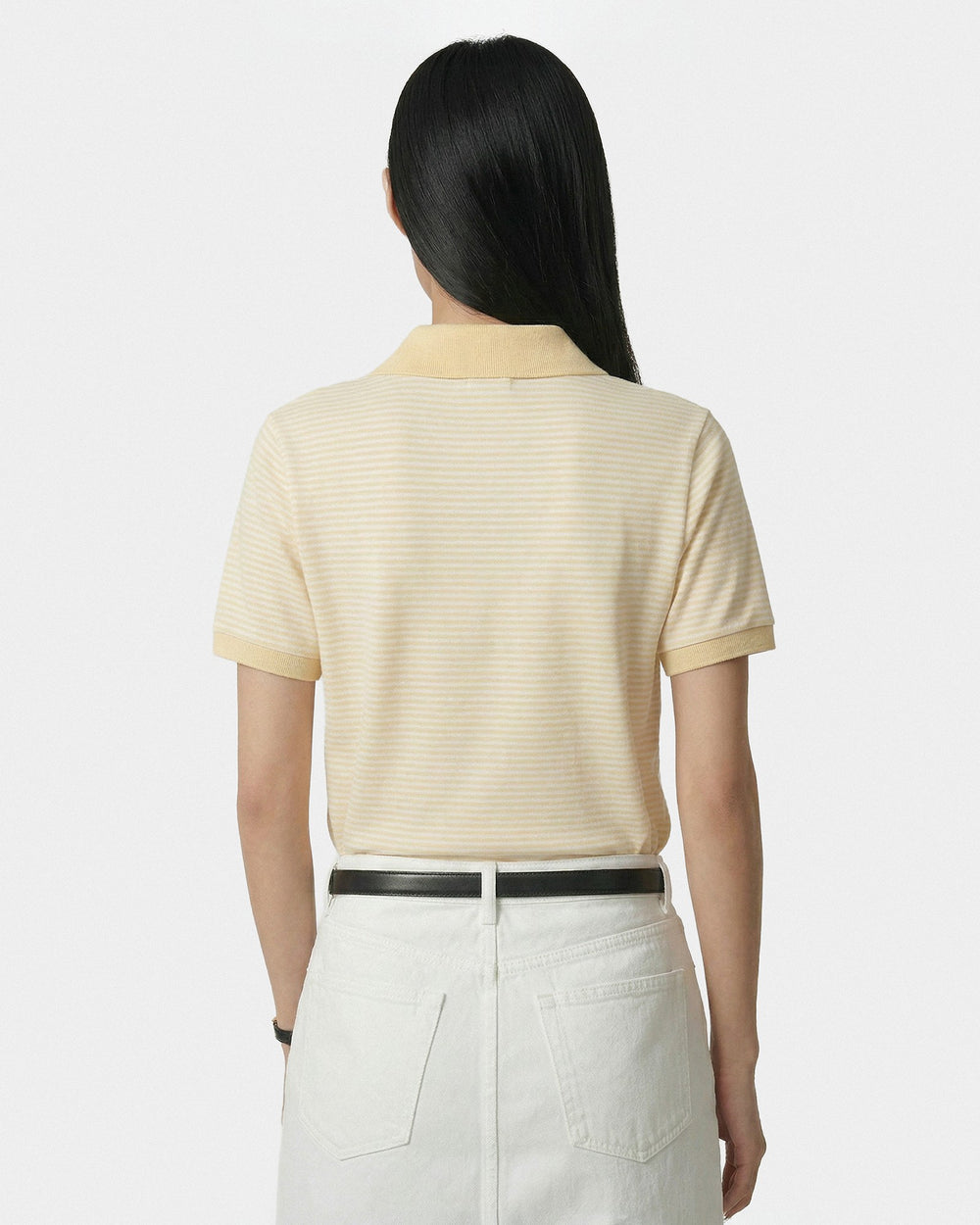 NY Crest Prep Polo - Almond Striped Sporty & Rich Discount