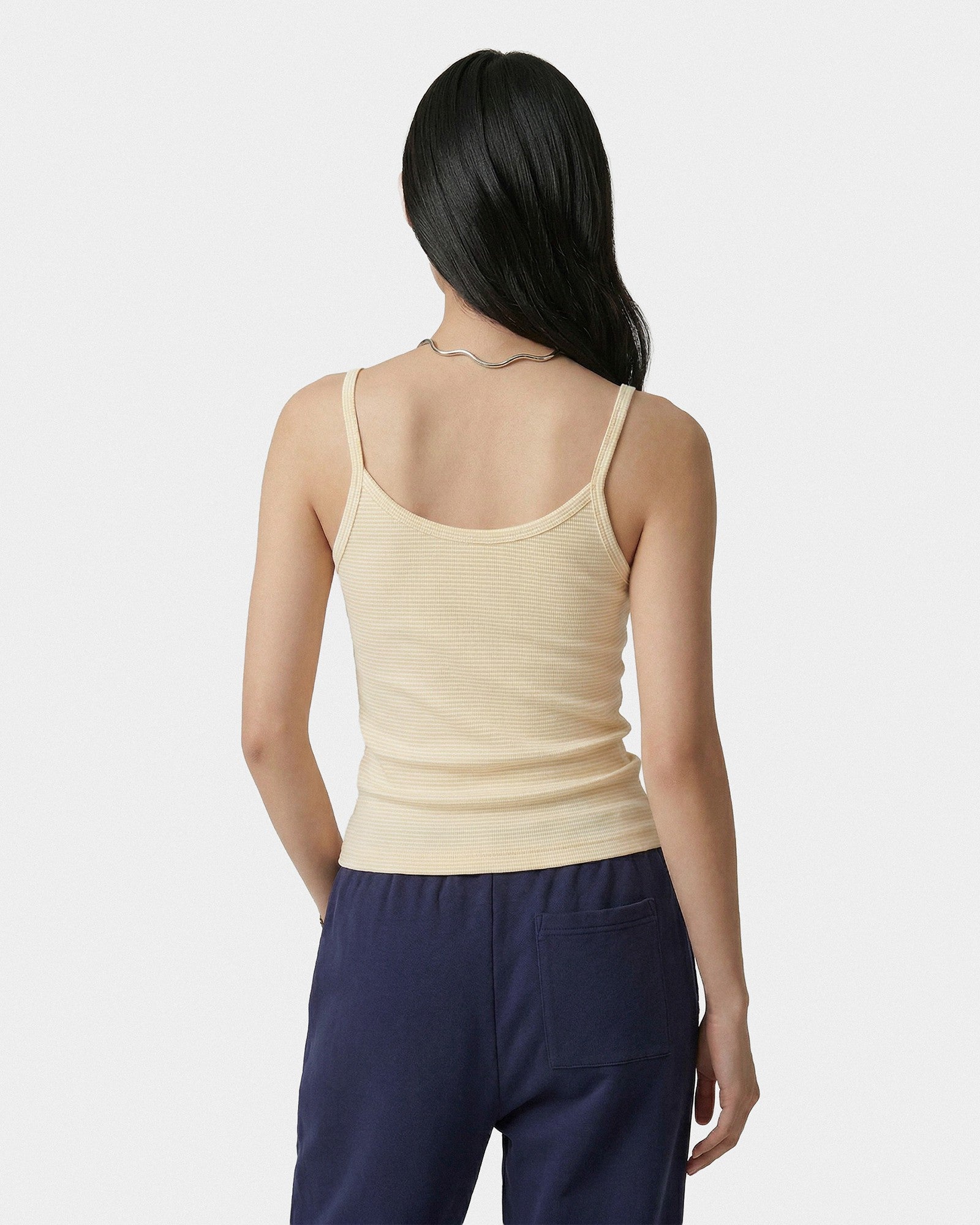 Signature Logo House Tank - Almond Striped Sporty & Rich For Sale