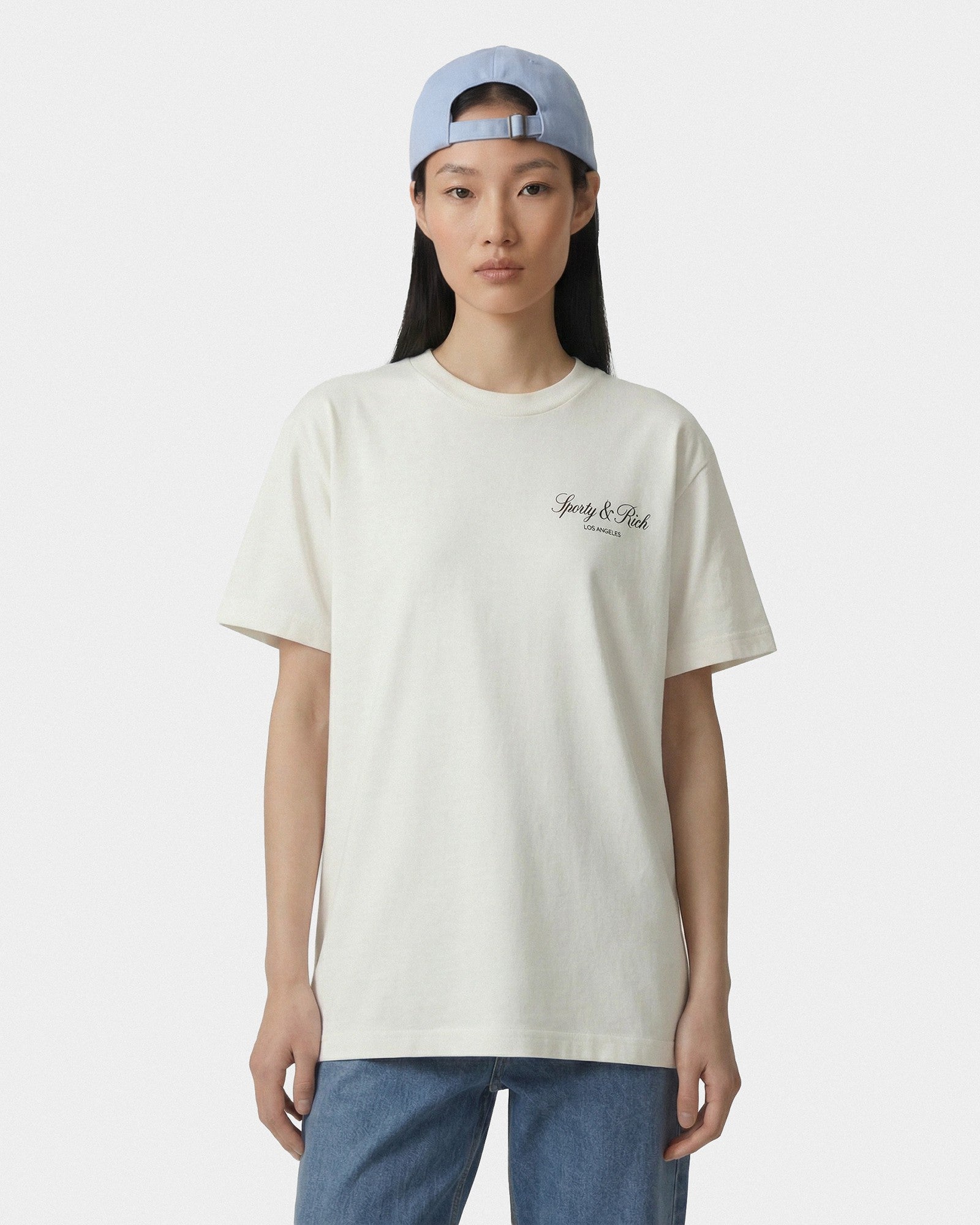 Vendome LA T-Shirt - Ecru/Navy Sporty & Rich Sale