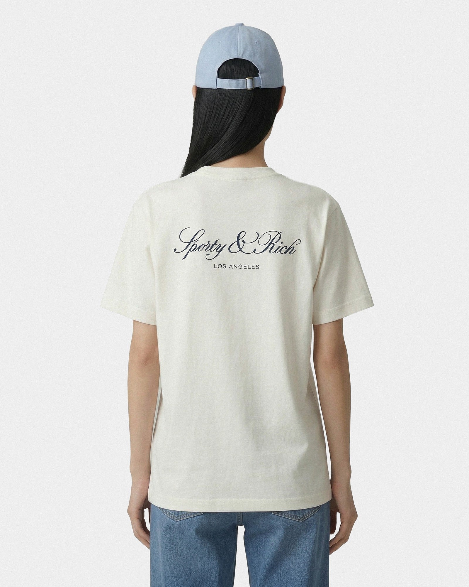 Vendome LA T-Shirt - Ecru/Navy Sporty & Rich Sale