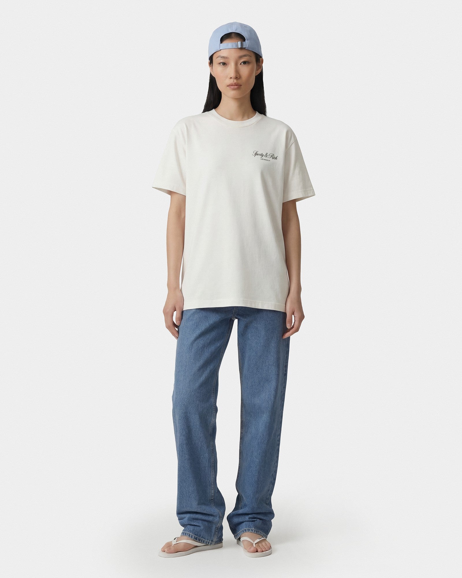 Vendome LA T-Shirt - Ecru/Navy Sporty & Rich Sale