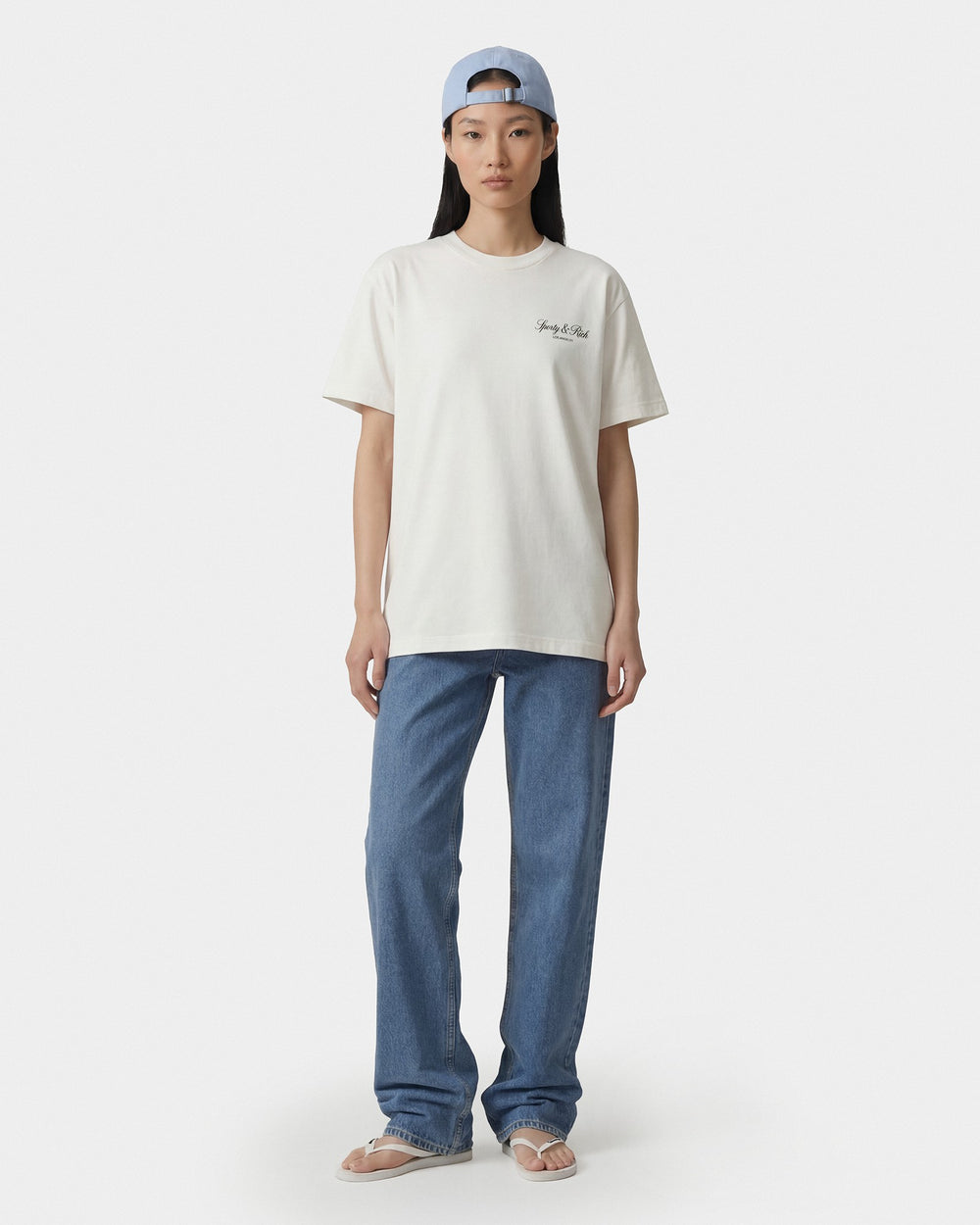 Vendome LA T-Shirt - Ecru/Navy Sporty & Rich Sale