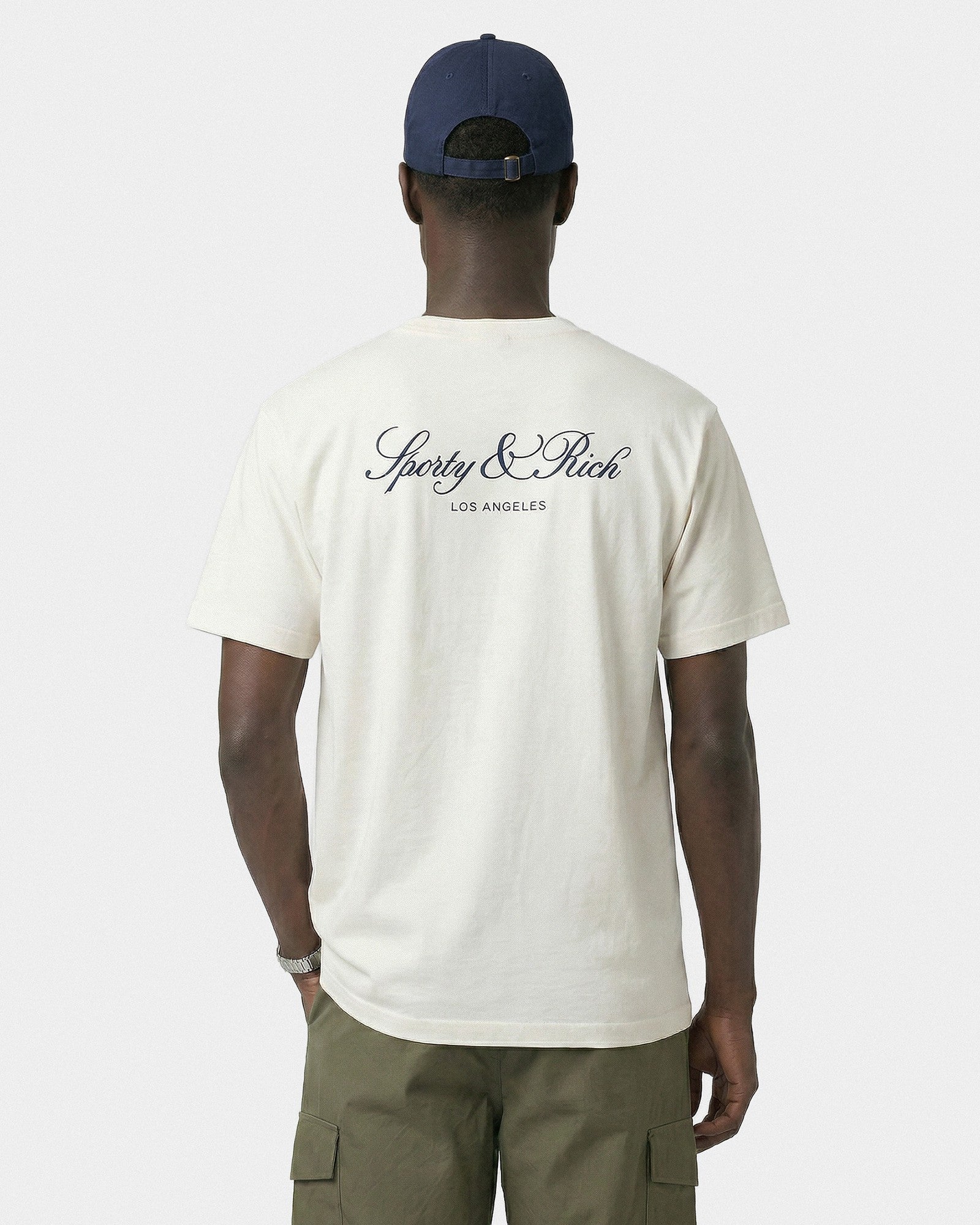 Vendome LA T-Shirt - Ecru/Navy Sporty & Rich Sale
