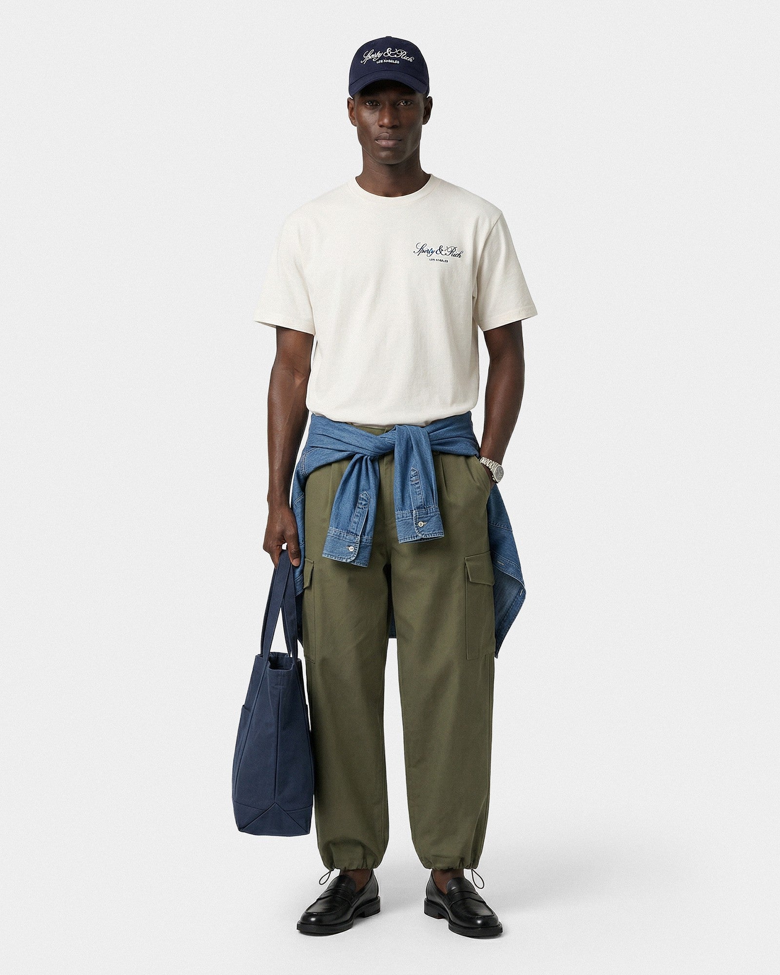 Vendome LA T-Shirt - Ecru/Navy Sporty & Rich Sale