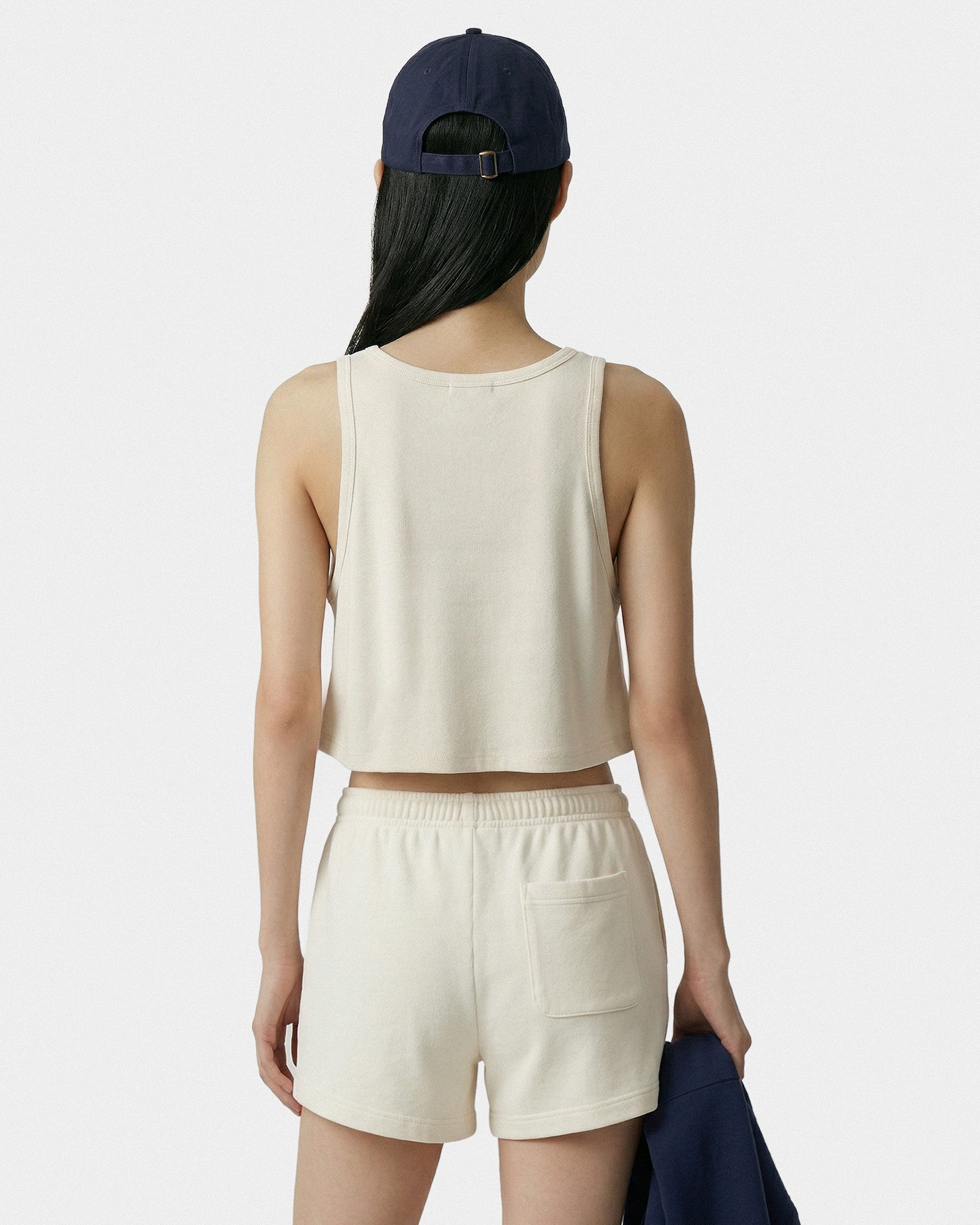 Signature Logo Lounge Tank - Ecru Sporty & Rich For Sale