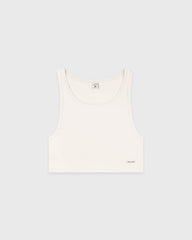 Signature Logo Lounge Tank - Ecru Sporty & Rich For Sale