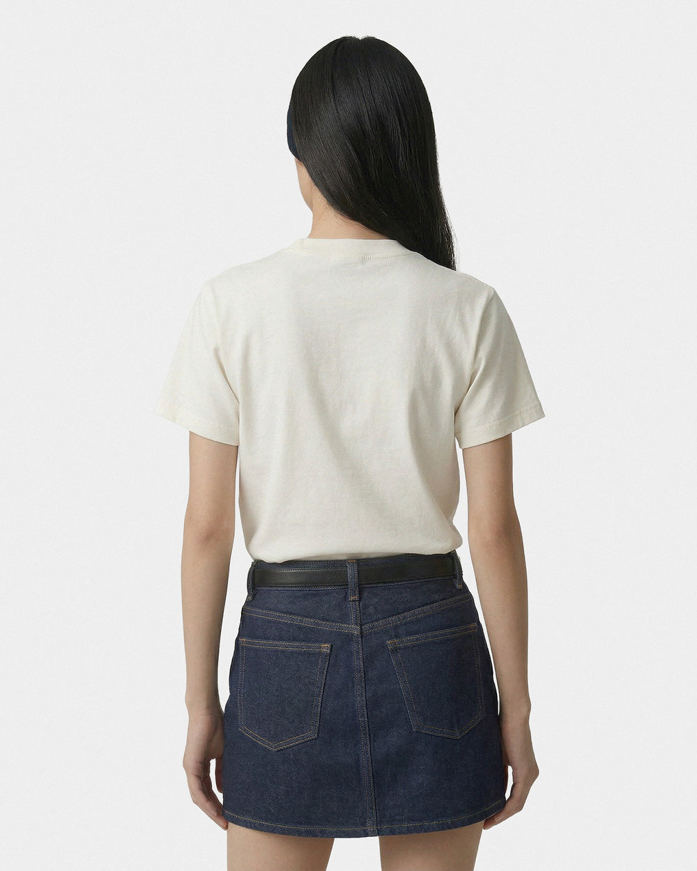 Varsity Crest Essential Tee - Ecru/Navy Sporty & Rich Outlet