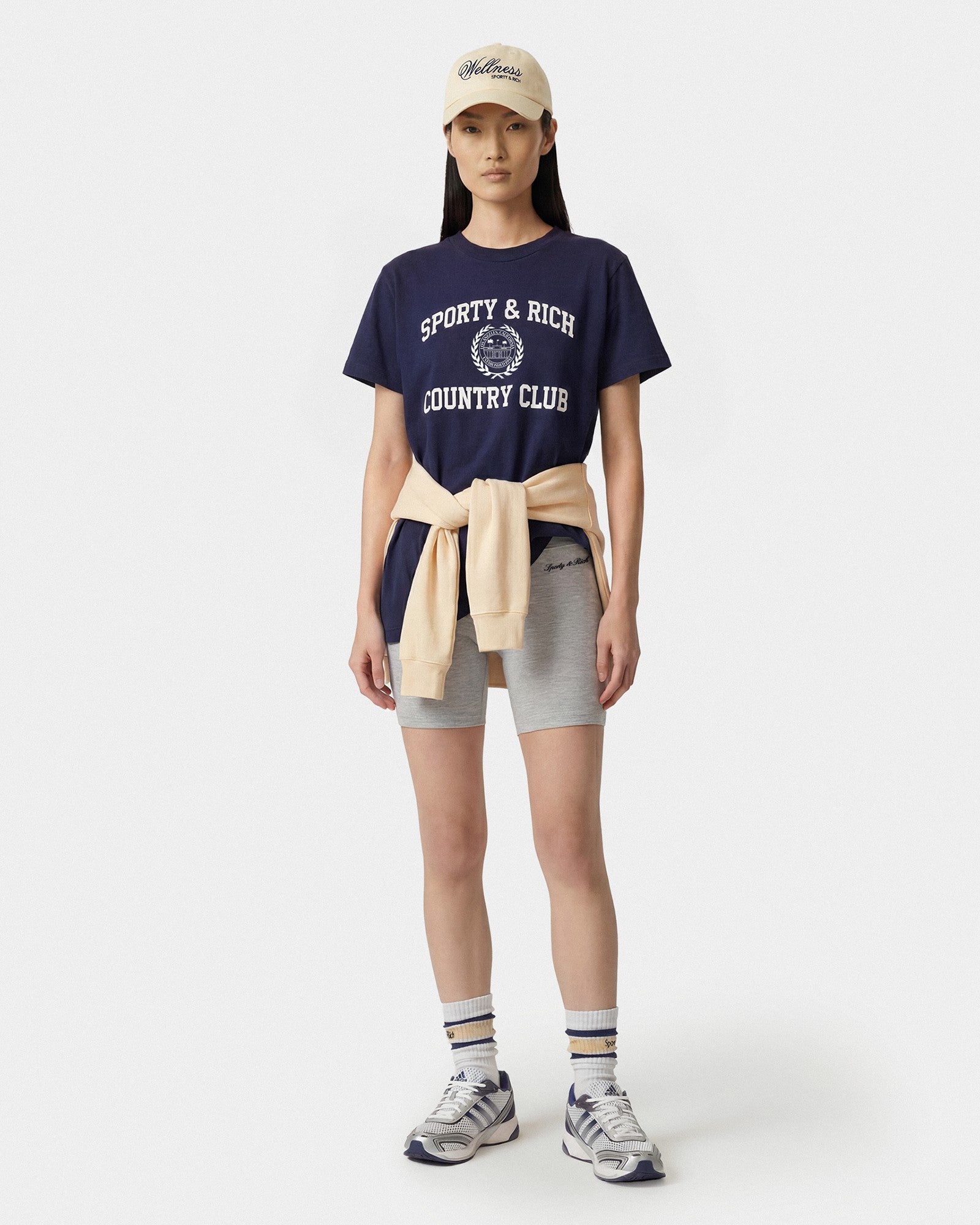 Varsity Crest Essential Tee - Navy/White Sporty & Rich US