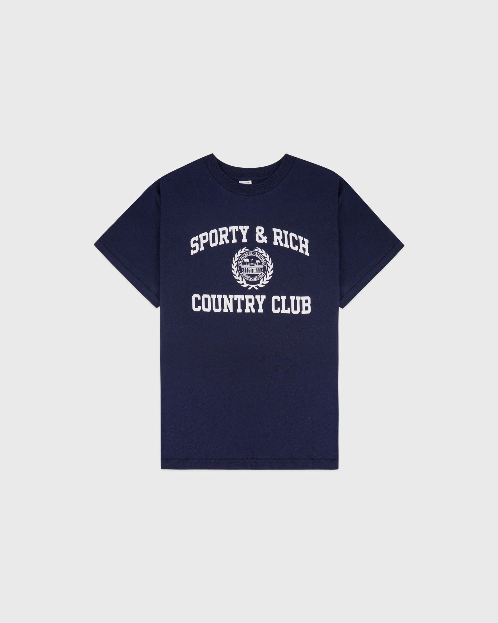 Varsity Crest Essential Tee - Navy/White Sporty & Rich US