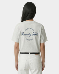 Beverly Script T-Shirt - Heather Gray/Navy Sporty & Rich Sale