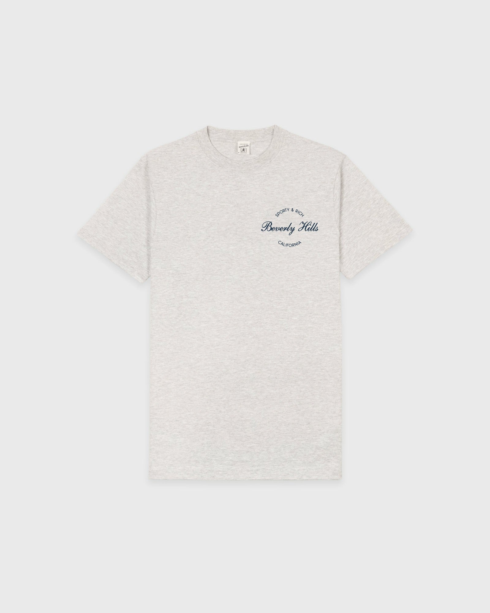 Beverly Script T-Shirt - Heather Gray/Navy Sporty & Rich Sale