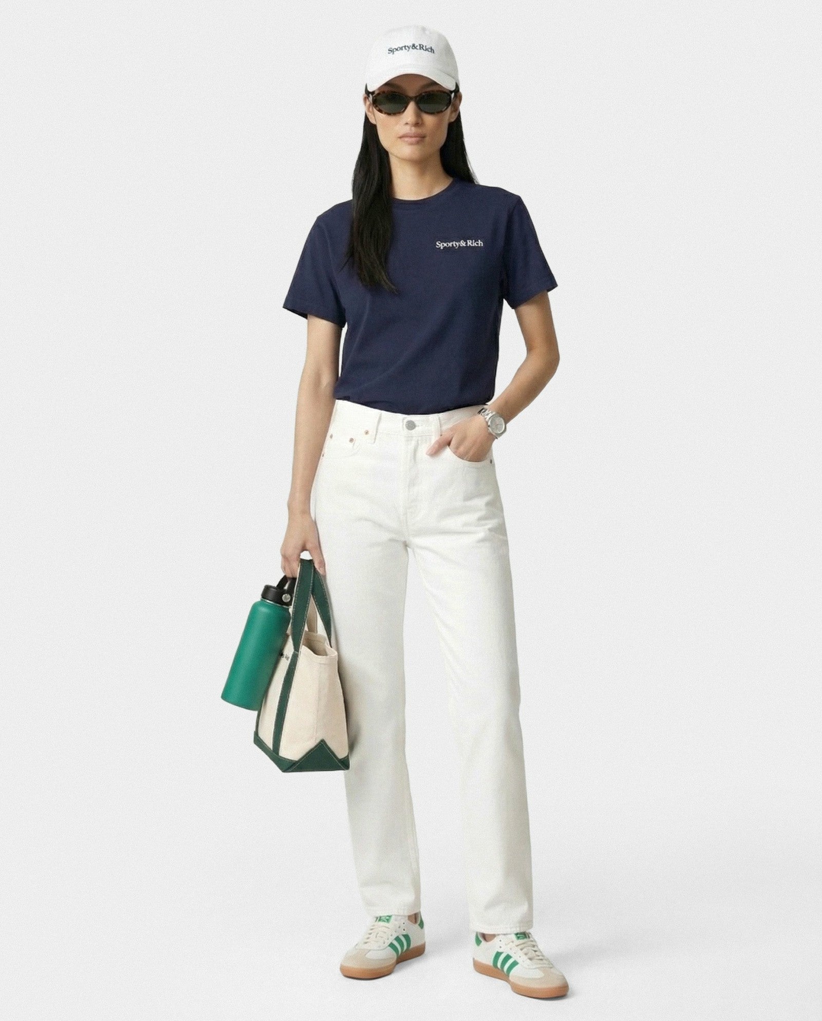 Play Tennis T-Shirt - Navy/White Sporty & Rich Discount