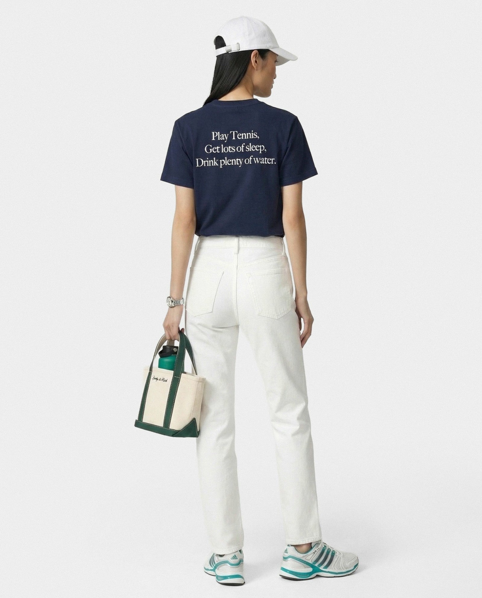 Play Tennis T-Shirt - Navy/White Sporty & Rich Discount