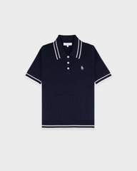 SRC Mini Cable Polo - Navy/White Sporty & Rich For Sale