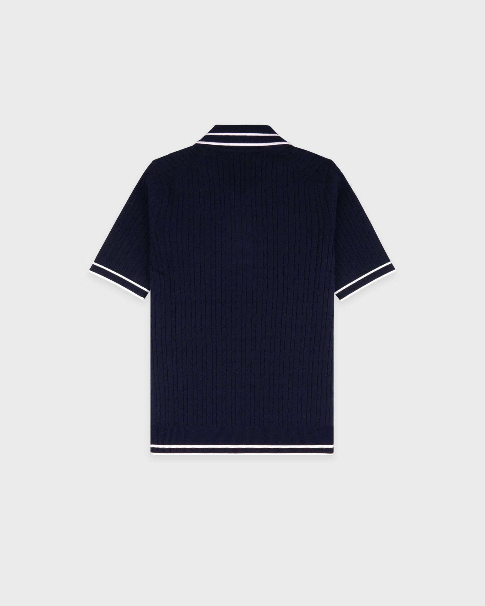 SRC Mini Cable Polo - Navy/White Sporty & Rich For Sale