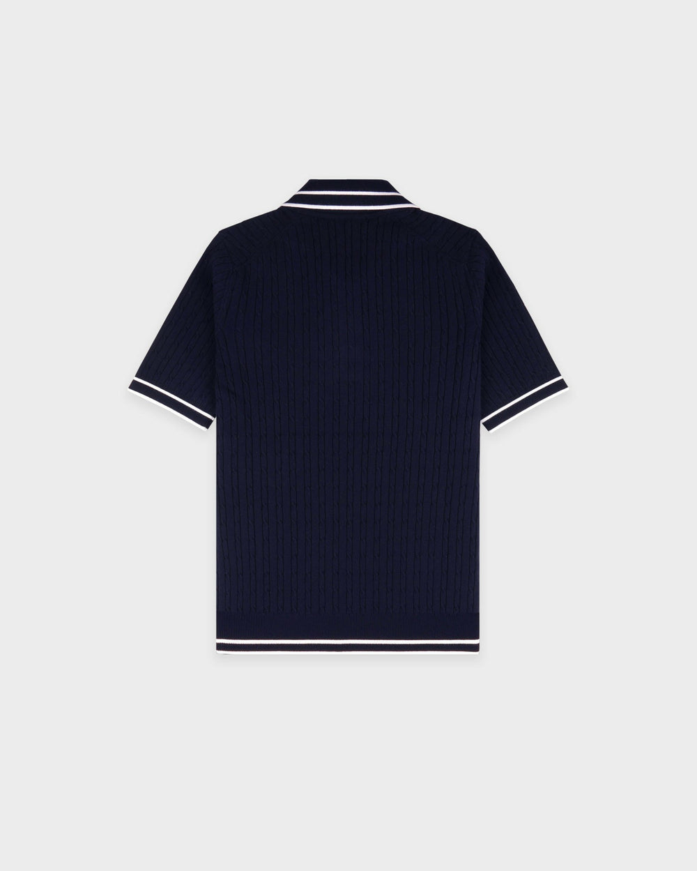 SRC Mini Cable Polo - Navy/White Sporty & Rich For Sale