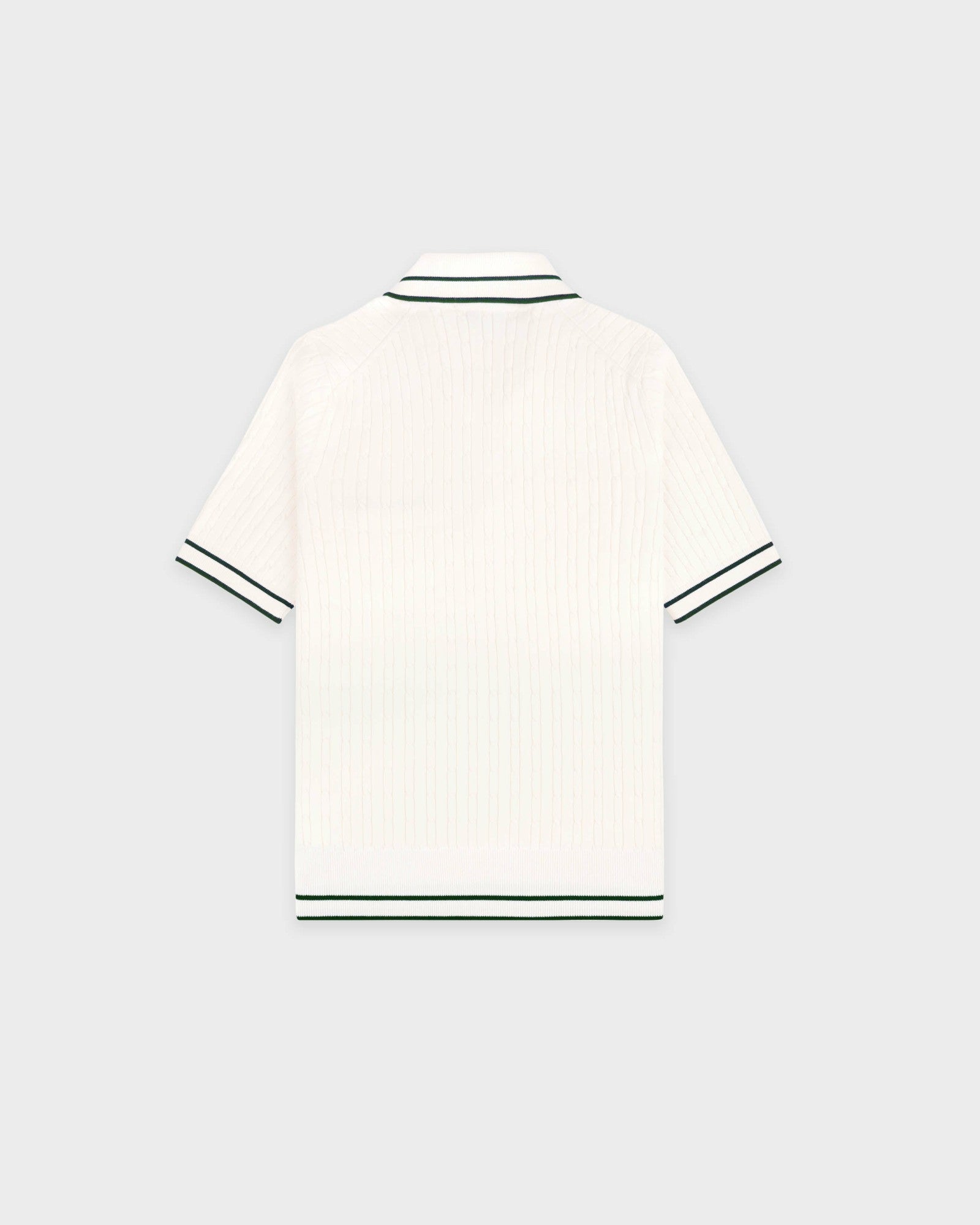 SRC Mini Cable Polo - Ecru/Forest Sporty & Rich Outlet