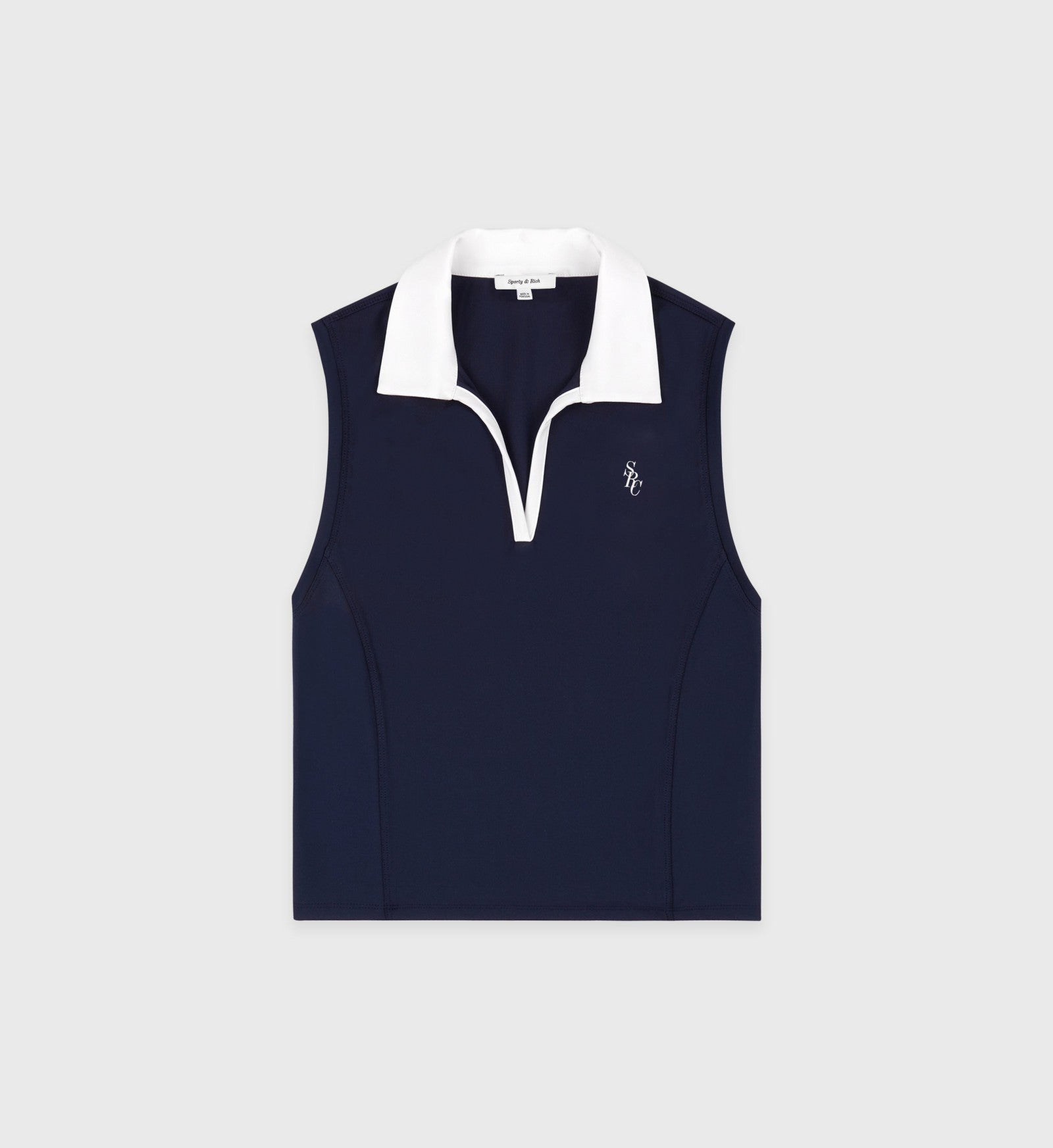 SRC Sports Polo Vest - Navy/White Sporty & Rich US