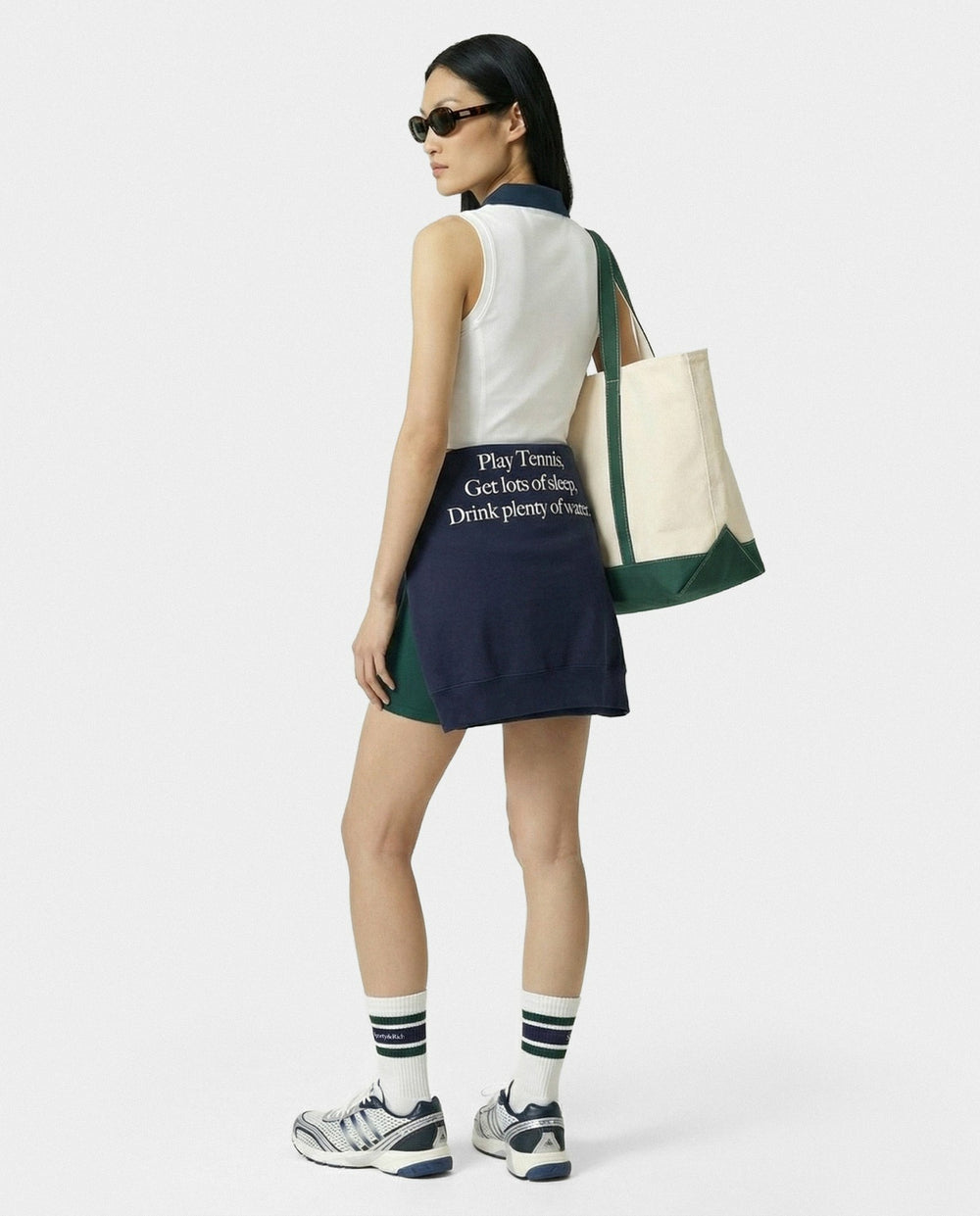 SRC Sports Polo Vest - White/Forest Sporty & Rich Online