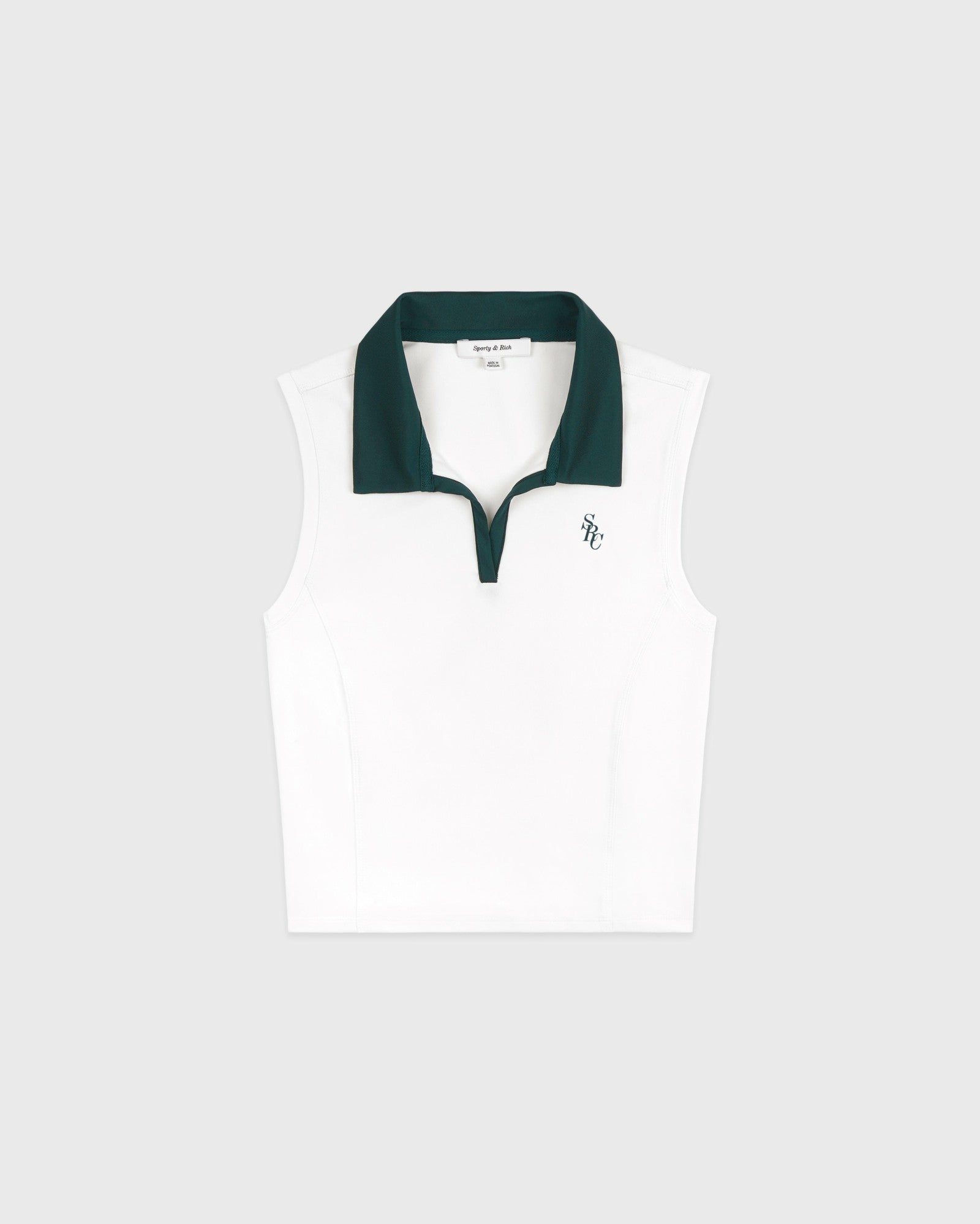 SRC Sports Polo Vest - White/Forest Sporty & Rich Online