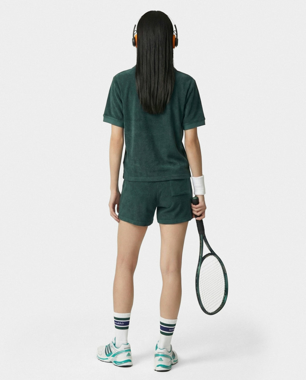 SRC Terry Polo - Forest/White Sporty & Rich Discount