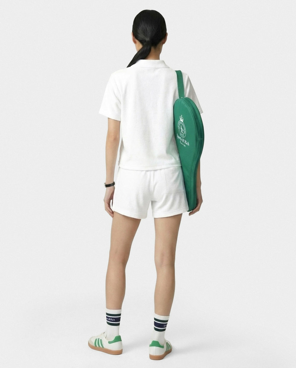 SRC Terry Polo - White/Forest Sporty & Rich For Sale