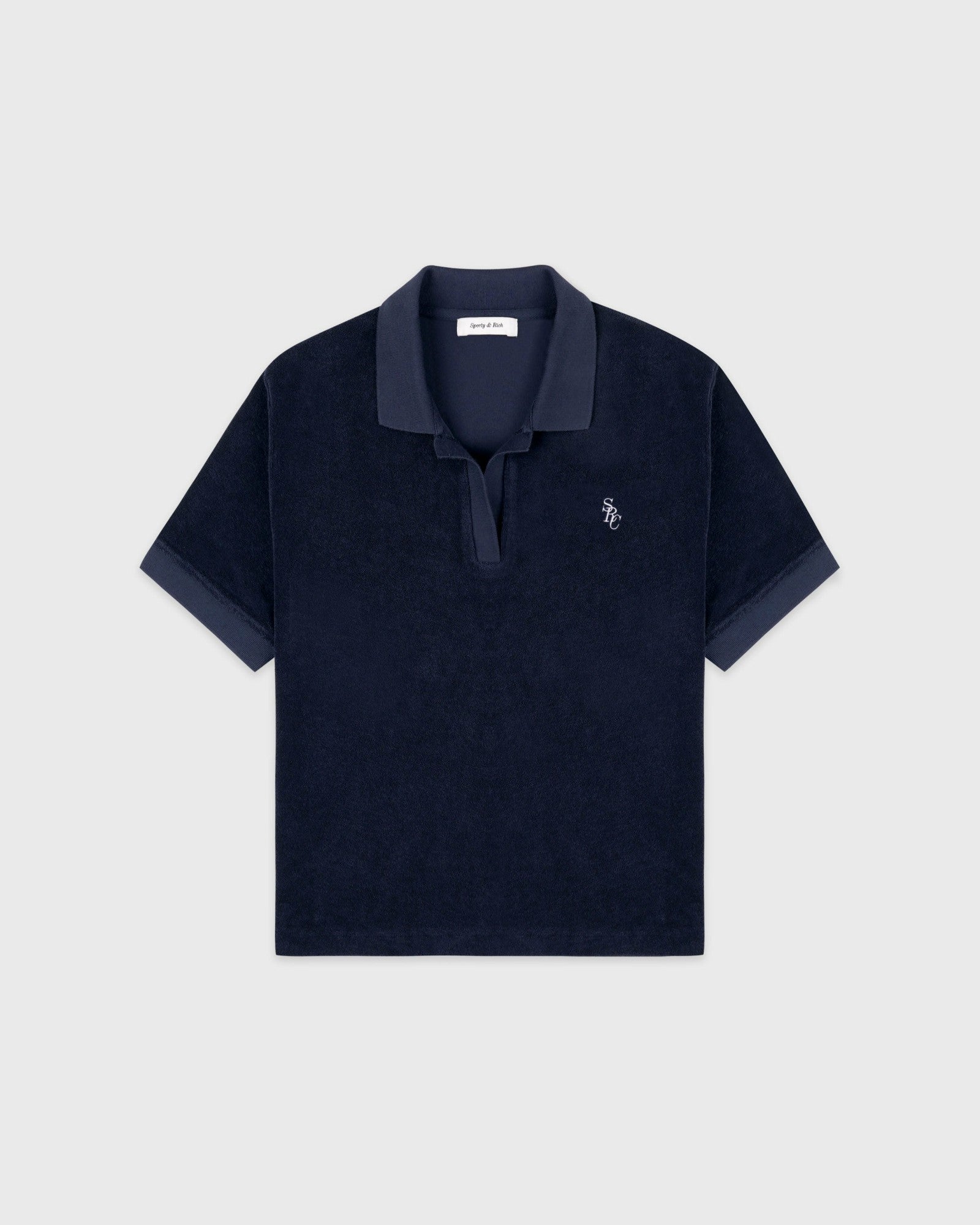 SRC Terry Polo - Navy/White Sporty & Rich Outlet