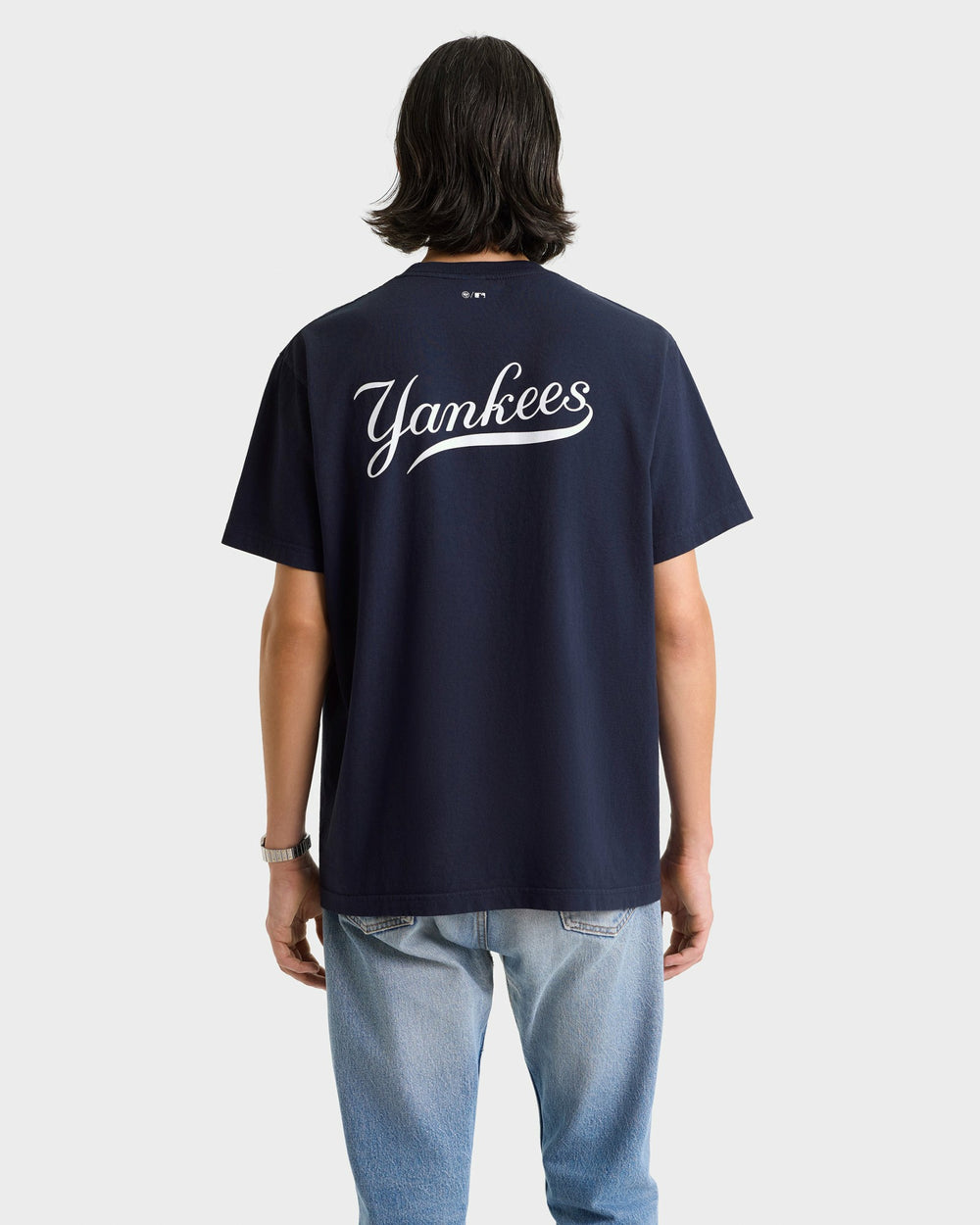 Yankees Curve T-Shirt - Navy/White Sporty & Rich For Sale