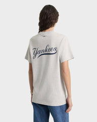 Yankees Curve T-Shirt - Heather Gray/Navy Sporty & Rich Outlet