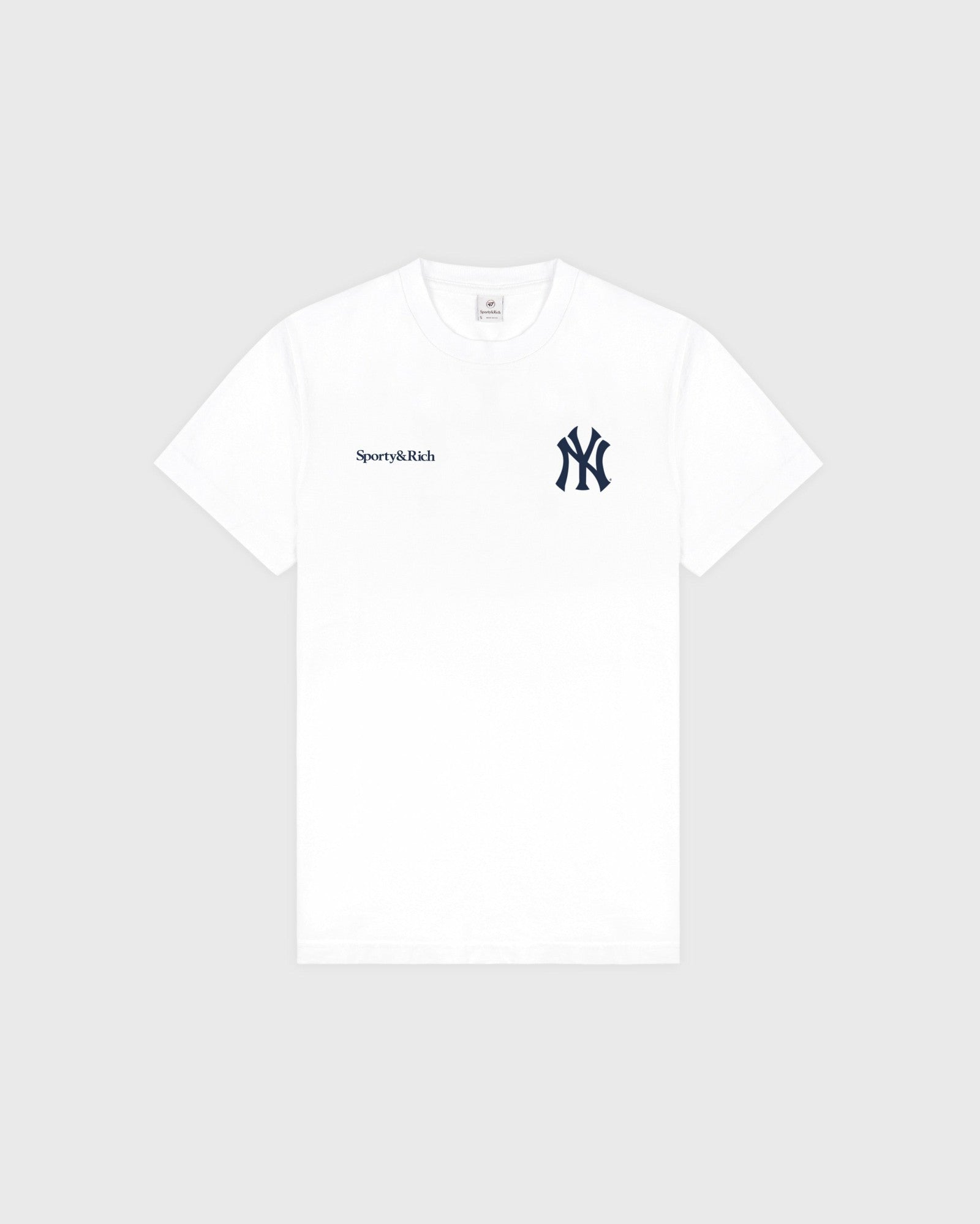 Yankees Curve T-Shirt - White/Navy Sporty & Rich US
