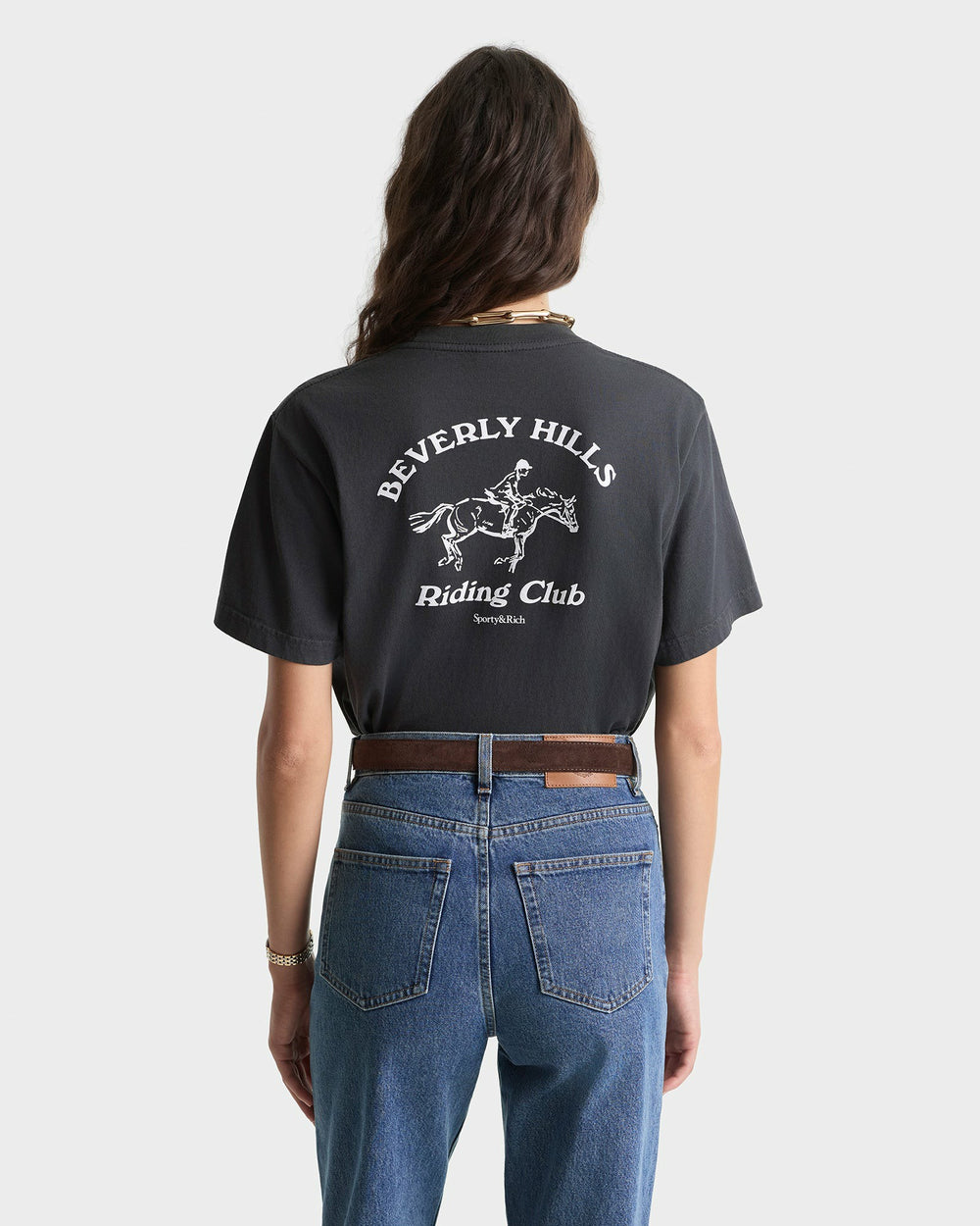 BH Riding Club T-Shirt - Faded Black/White Sporty & Rich Online