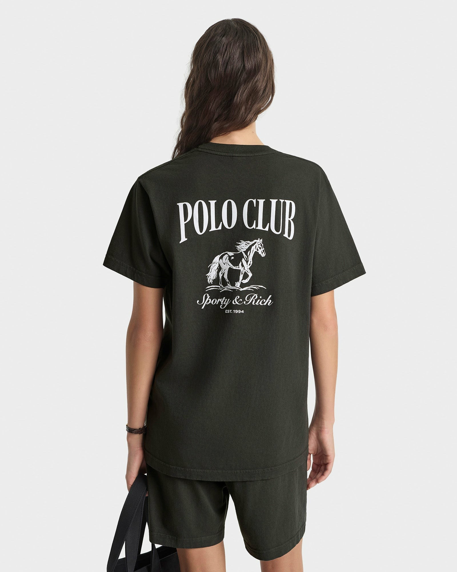 Stallion T-Shirt - Faded Black/White Sporty & Rich Discount