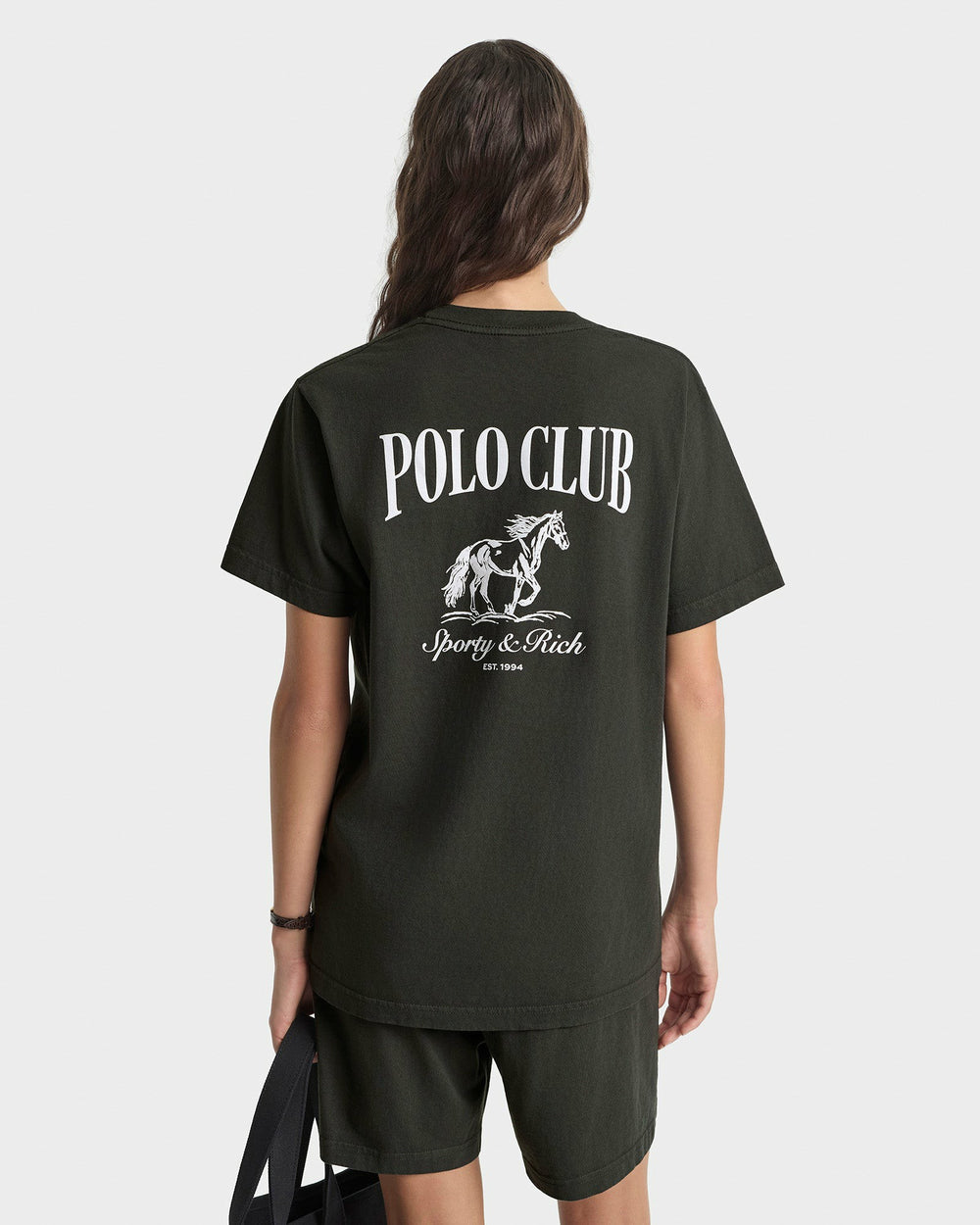 Stallion T-Shirt - Faded Black/White Sporty & Rich Discount