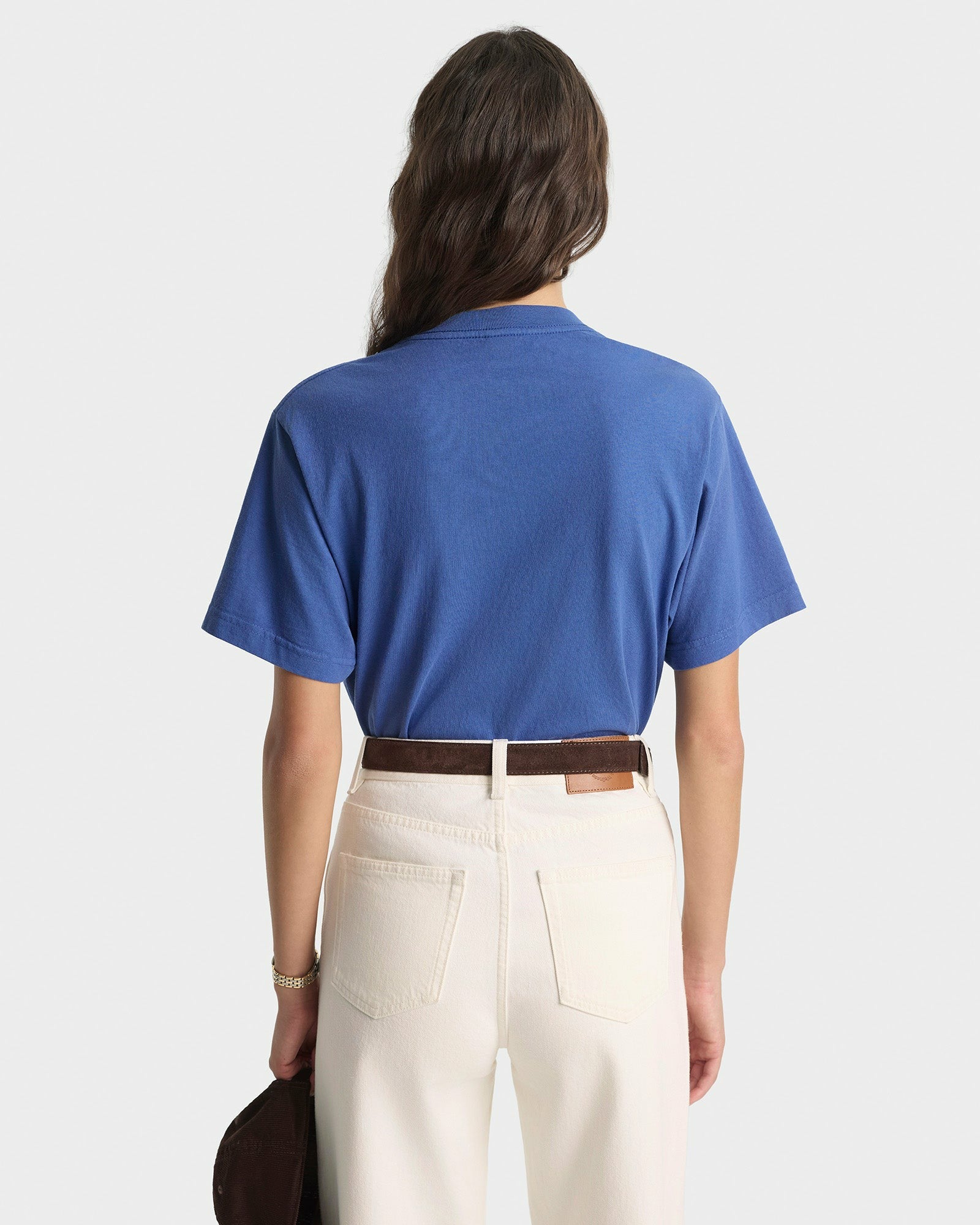 BH Riding Club T-Shirt - Pier Blue/Ecru Sporty & Rich For Sale
